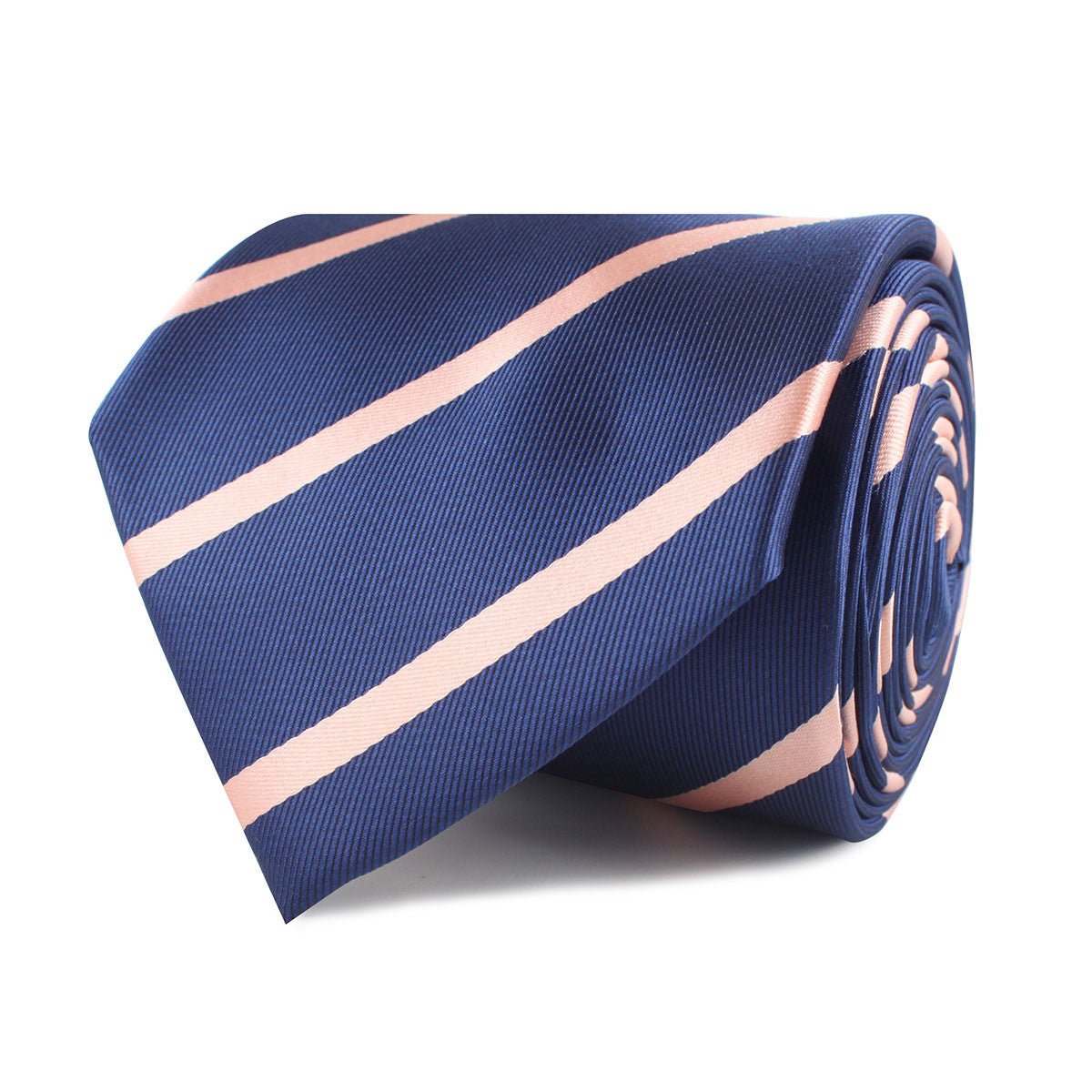 Navy Blue with Peach Stripes Necktie