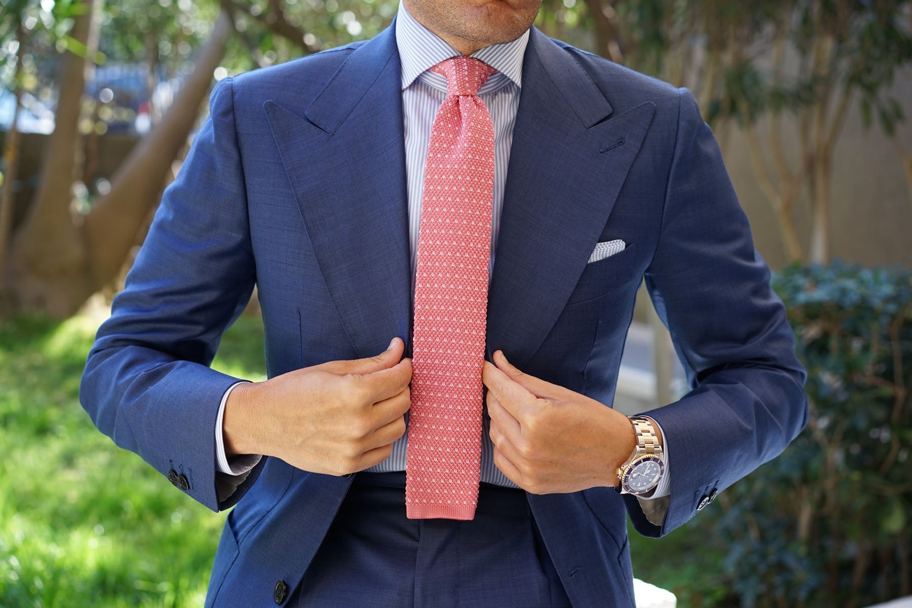 Vega Pink Knitted Tie