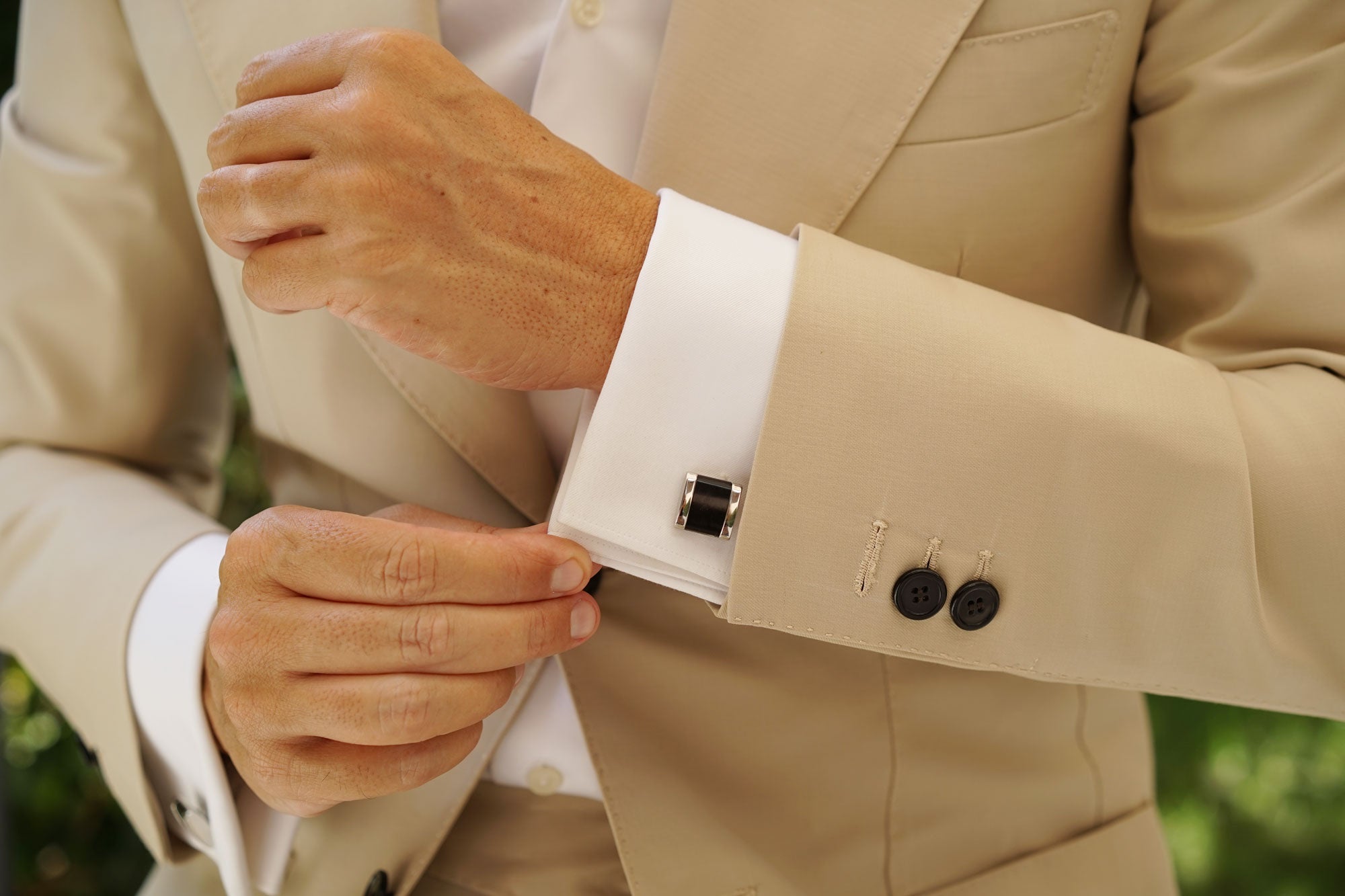 George the III Black Stripe Cufflinks