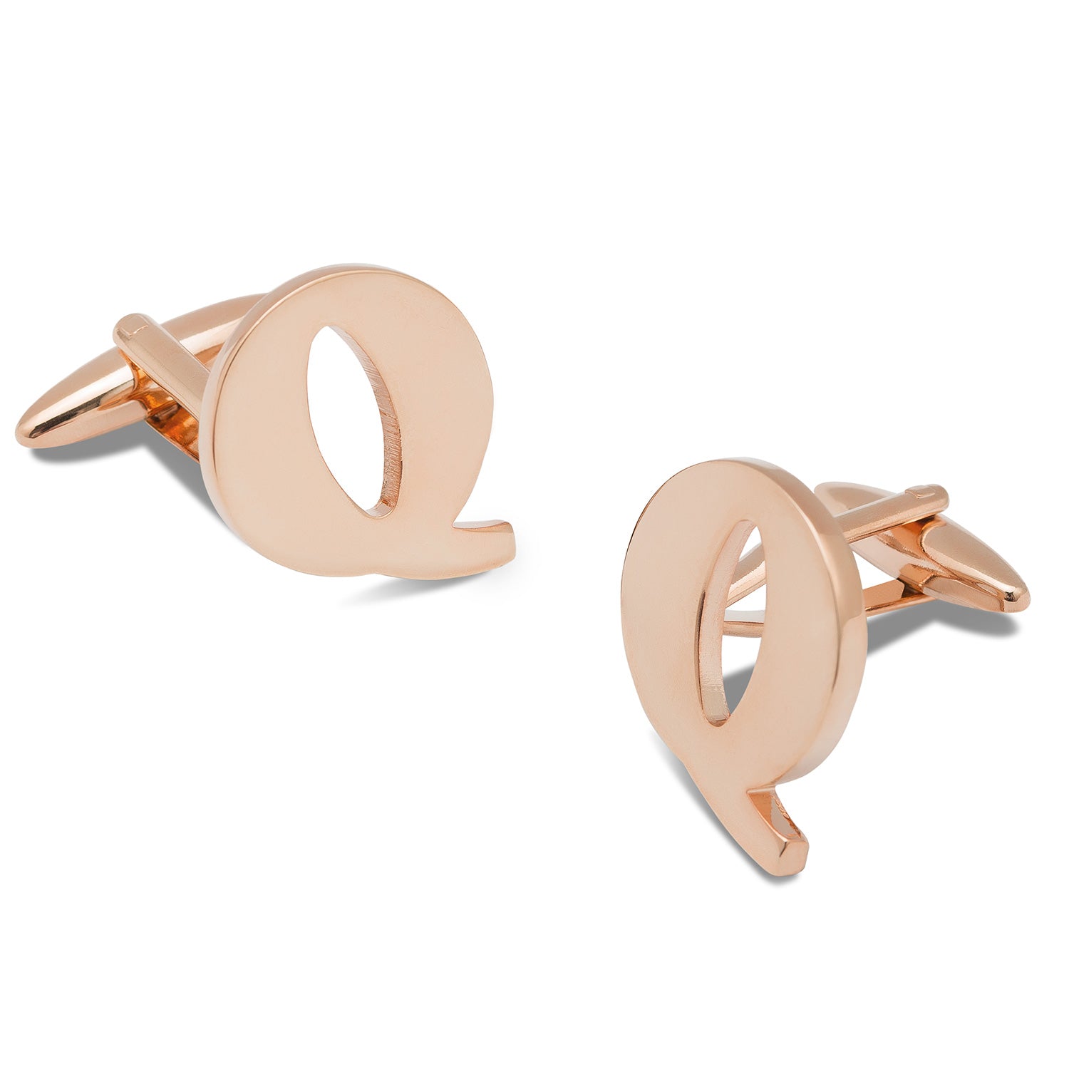 Rose Gold Letter Q Cufflinks