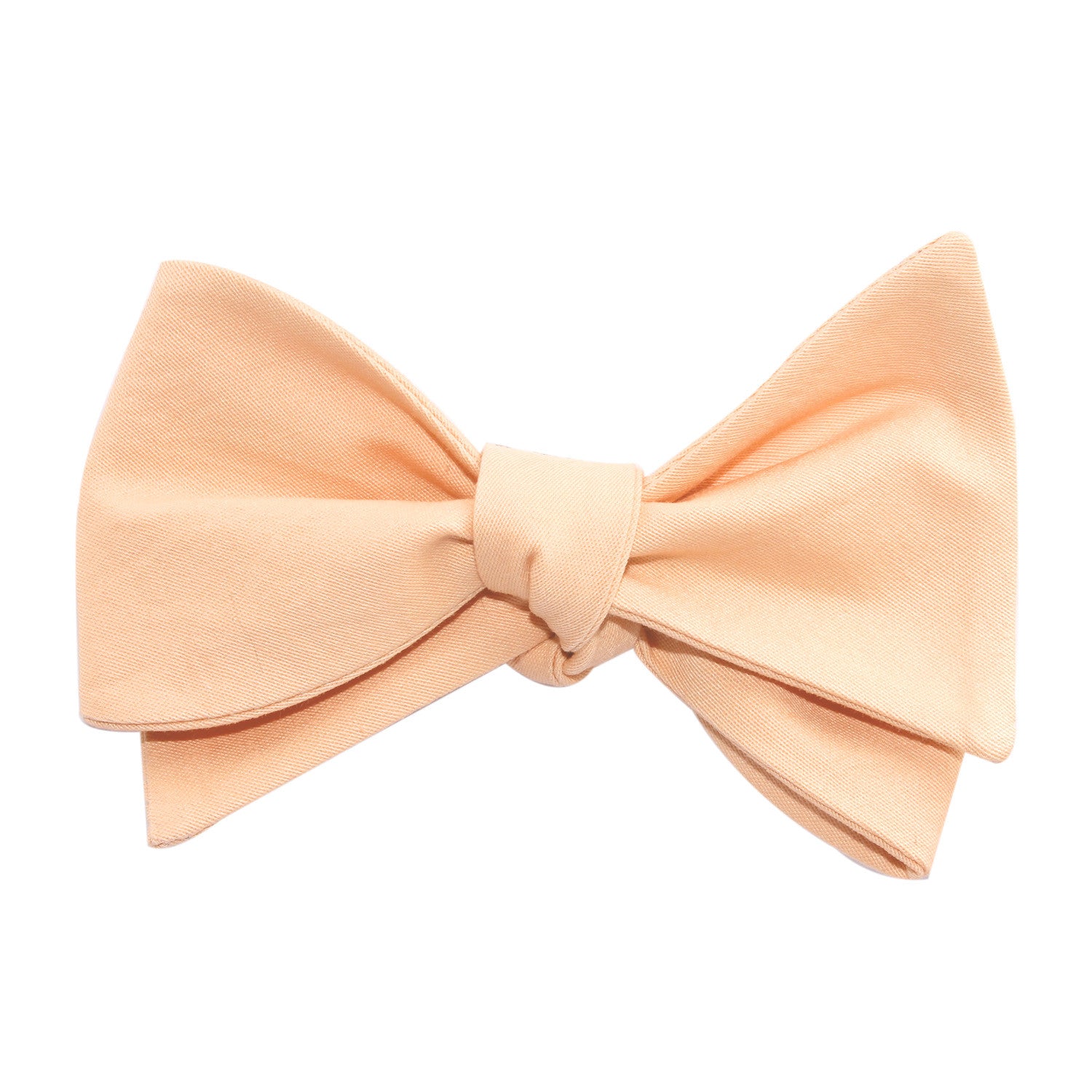 Peach Cotton Self Tie Bow Tie