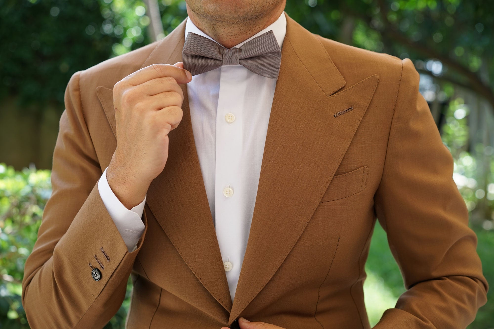 Portobello Beige Weave Bow Tie