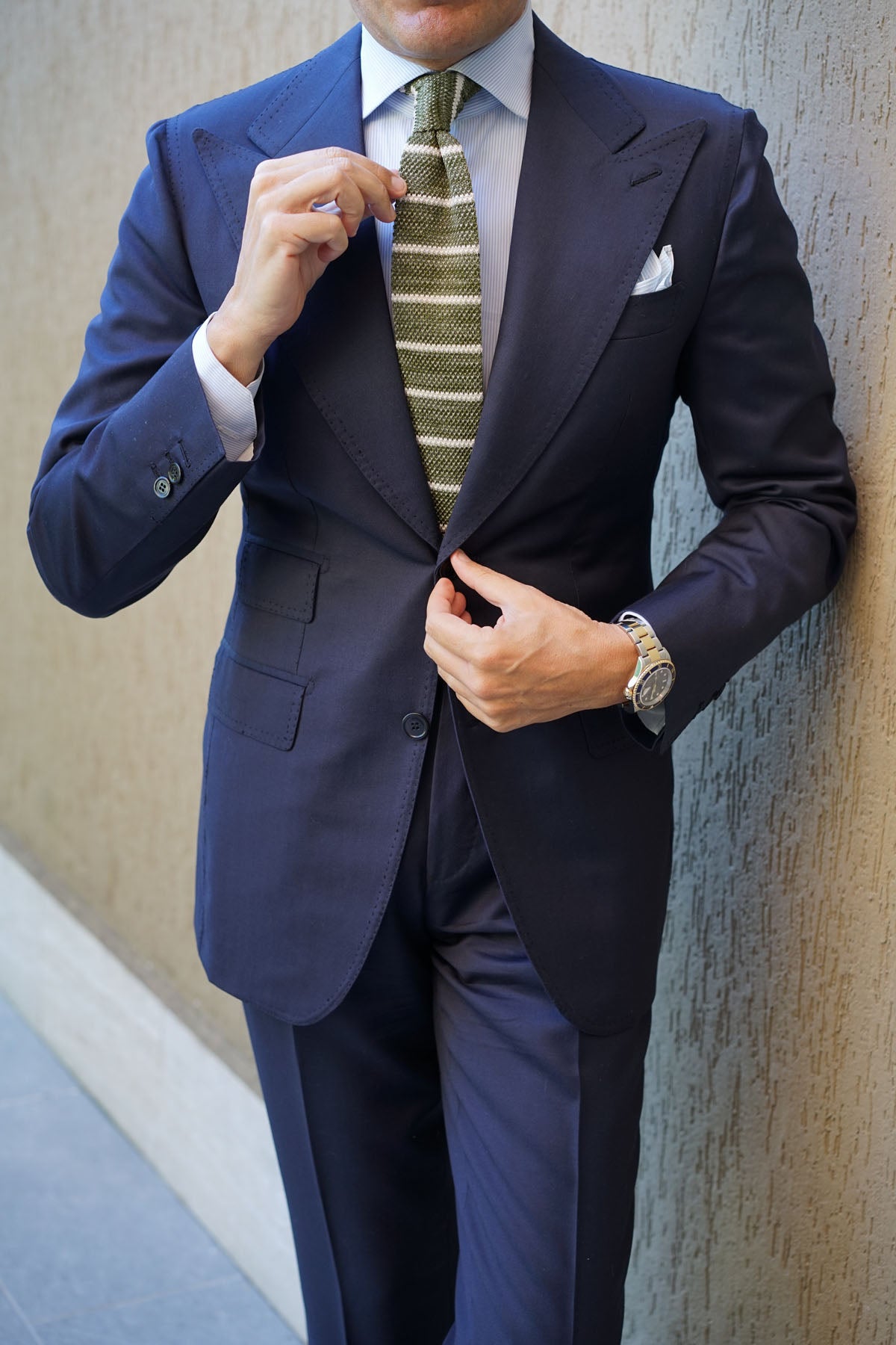 Clooney Striped Knitted Tie