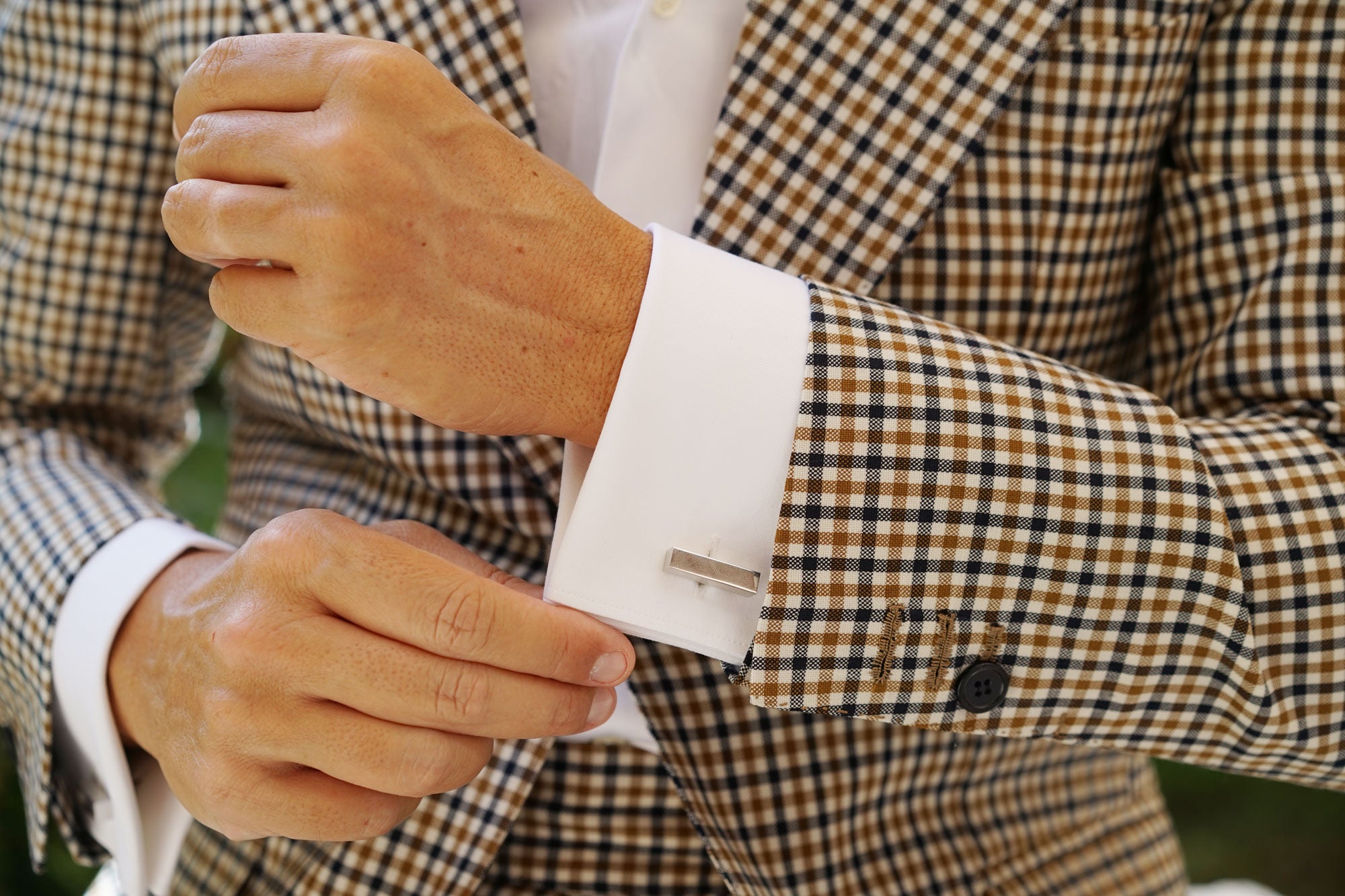 Silver Cuboid Cufflinks