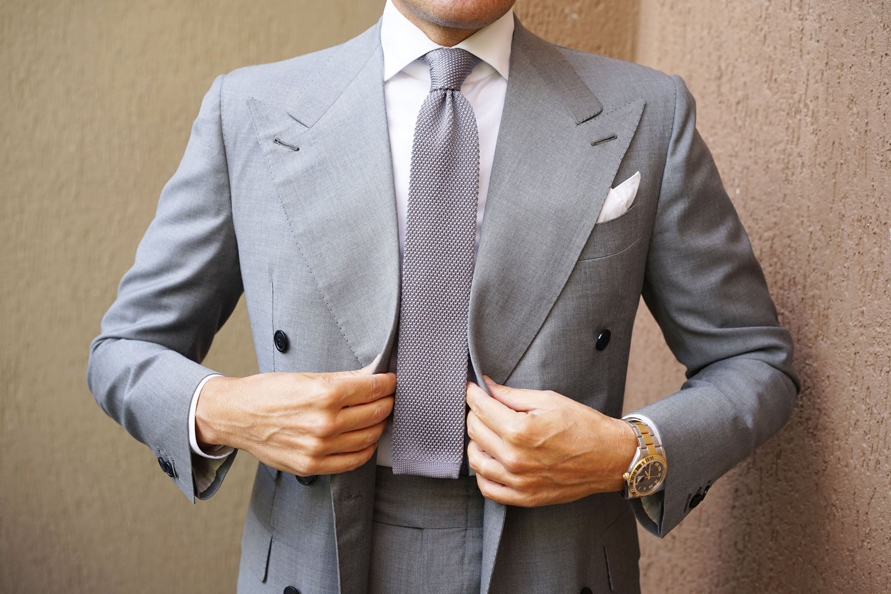 Charcoal Grey Knitted Tie