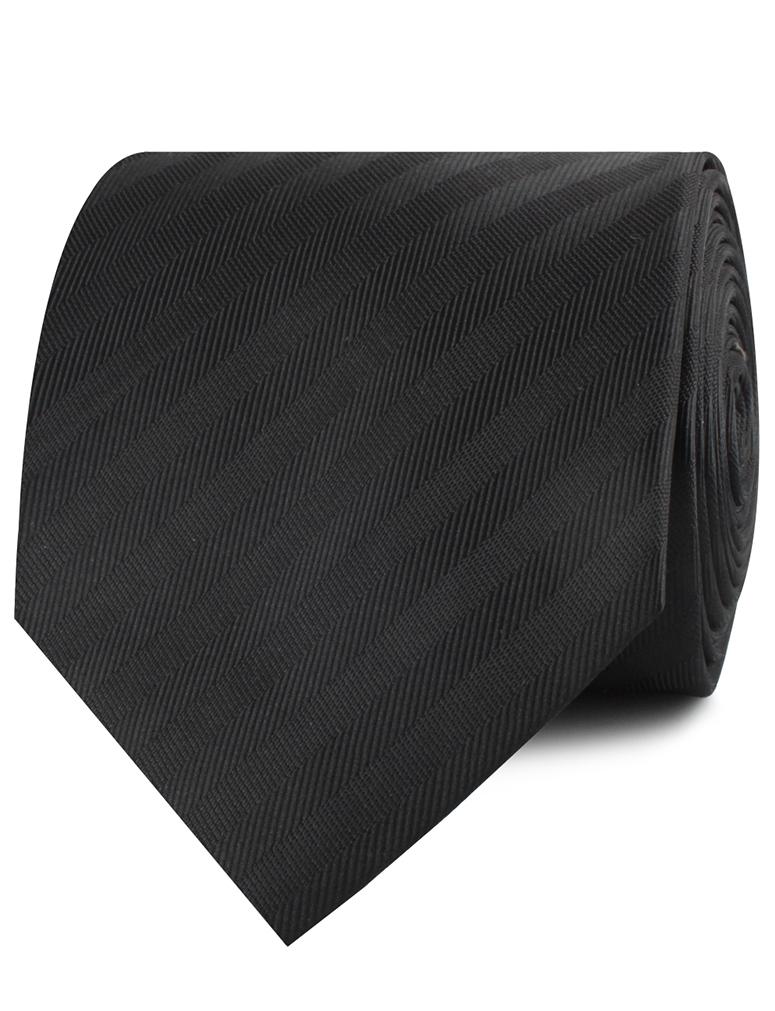 Hitchcock Midnight Black Striped Necktie