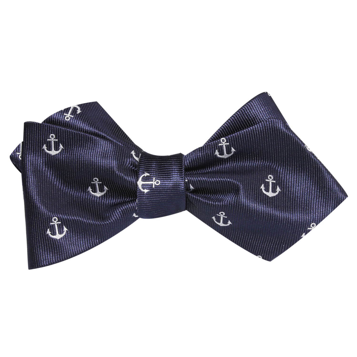 The OTAA Navy Blue Anchor Self Tie Diamond Tip Bow Tie