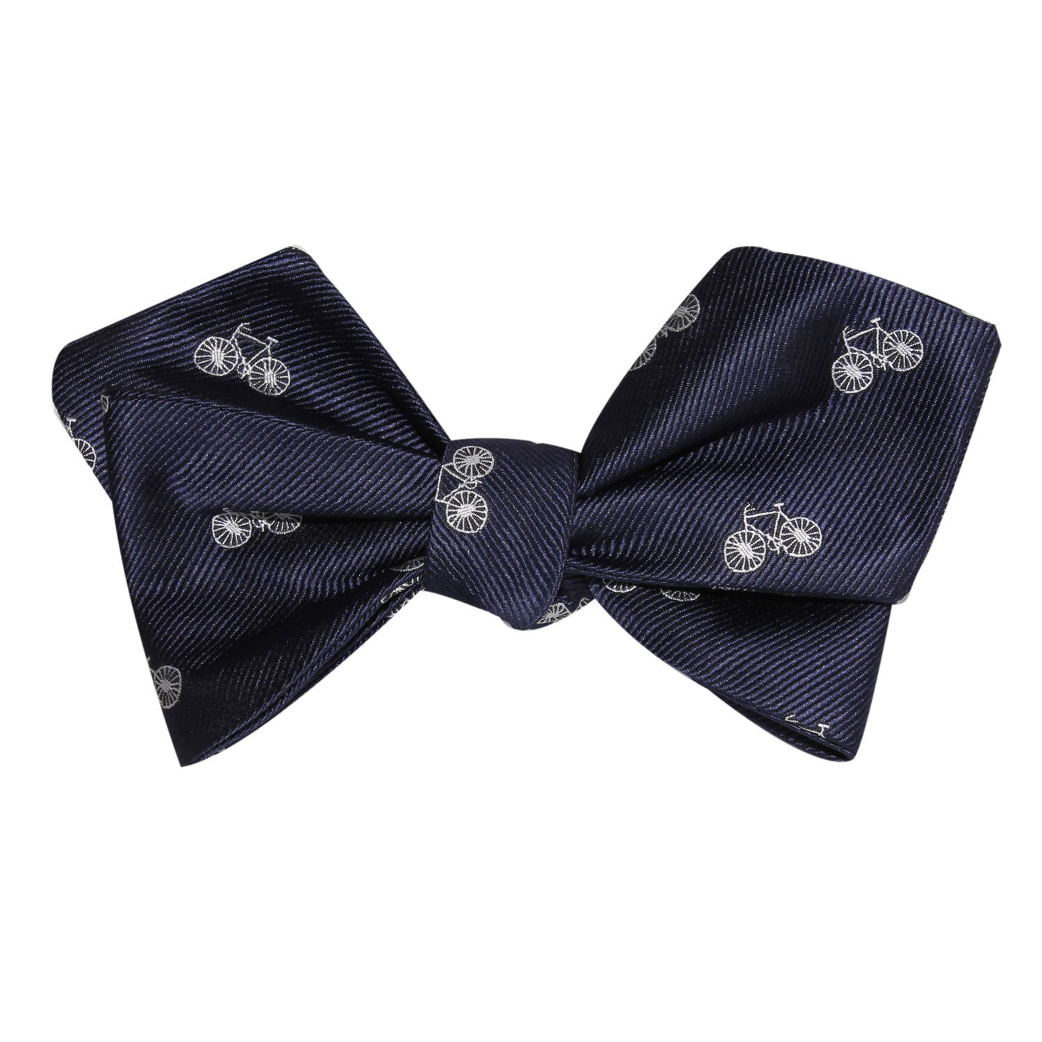 Navy Blue French Bicycle Self Tie Diamond Tip Bow Tie