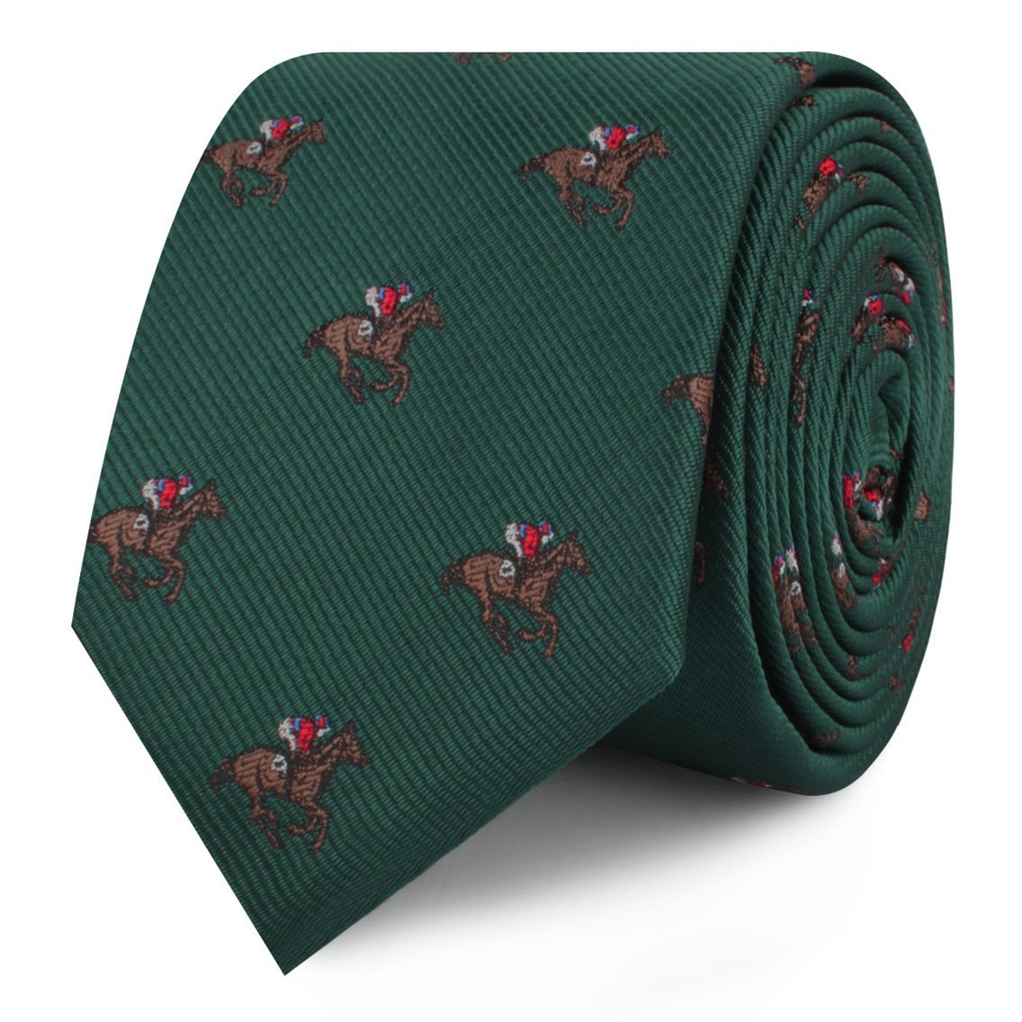 Green Victory Racehorse Skinny Tie