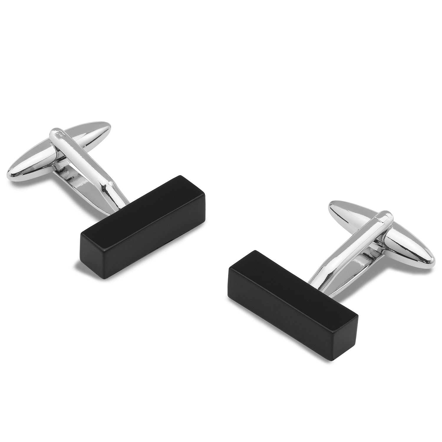 Bar Black Rectangle Cufflinks