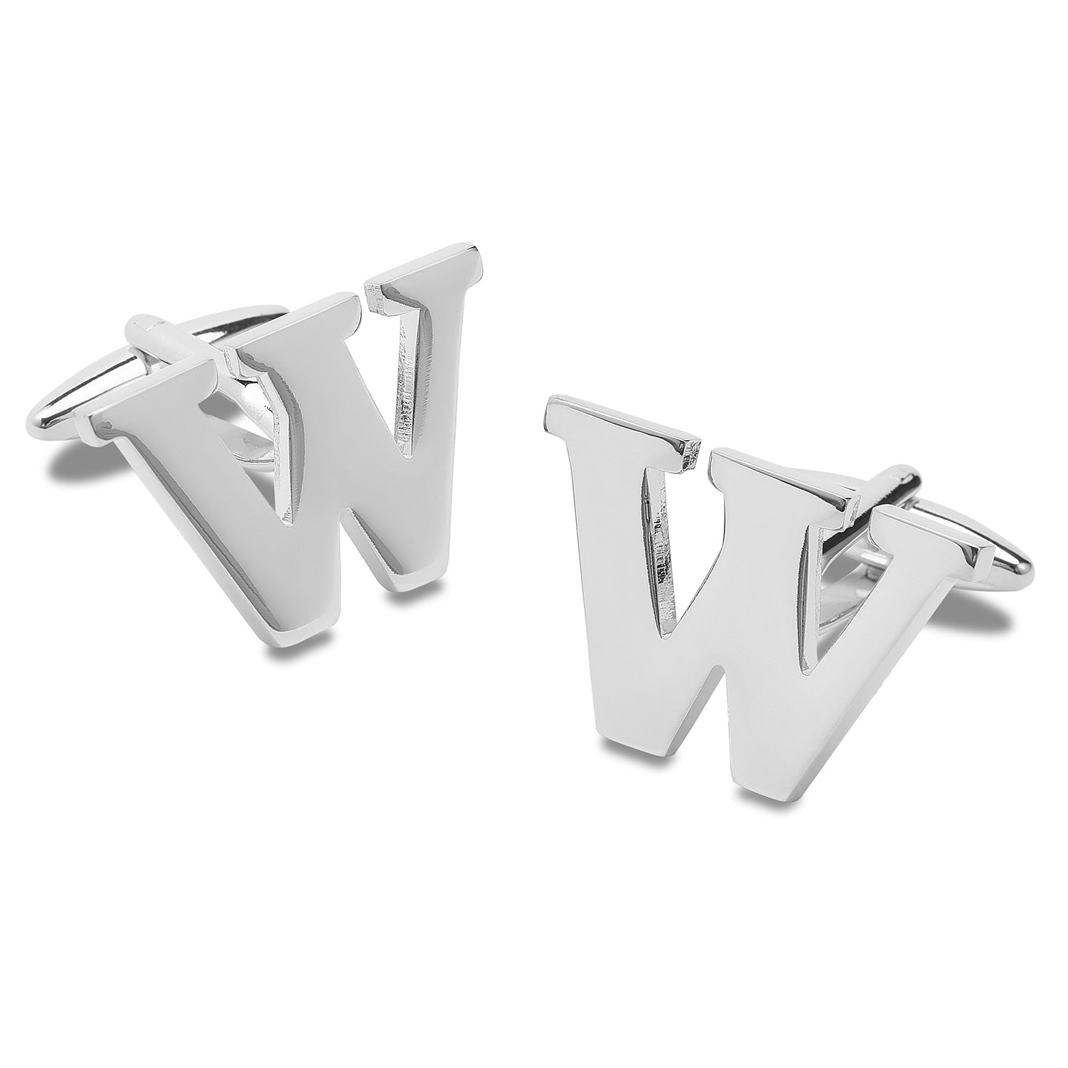 Letter W Silver Cufflinks