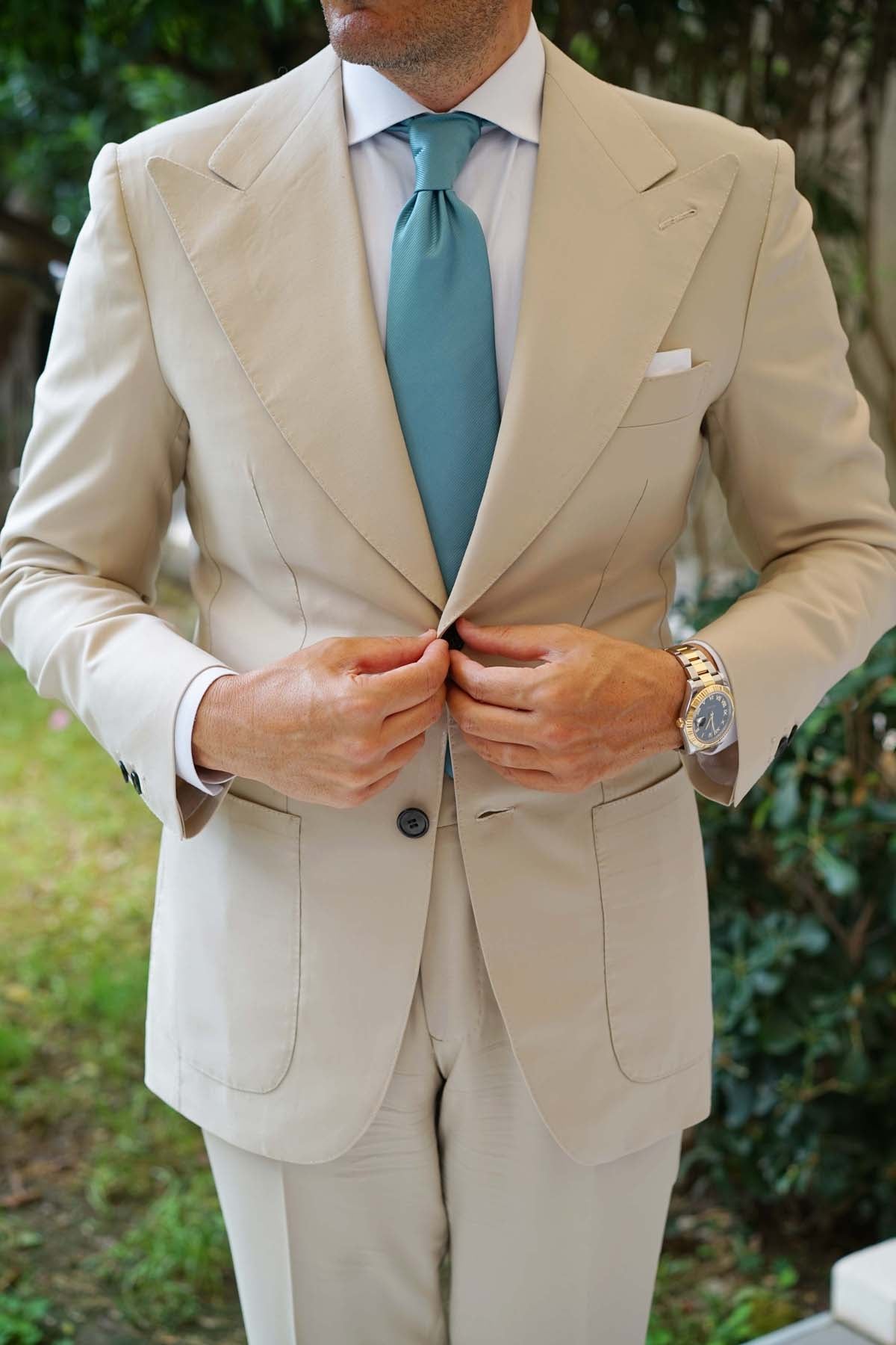 Dusty Jade Green Twill Necktie