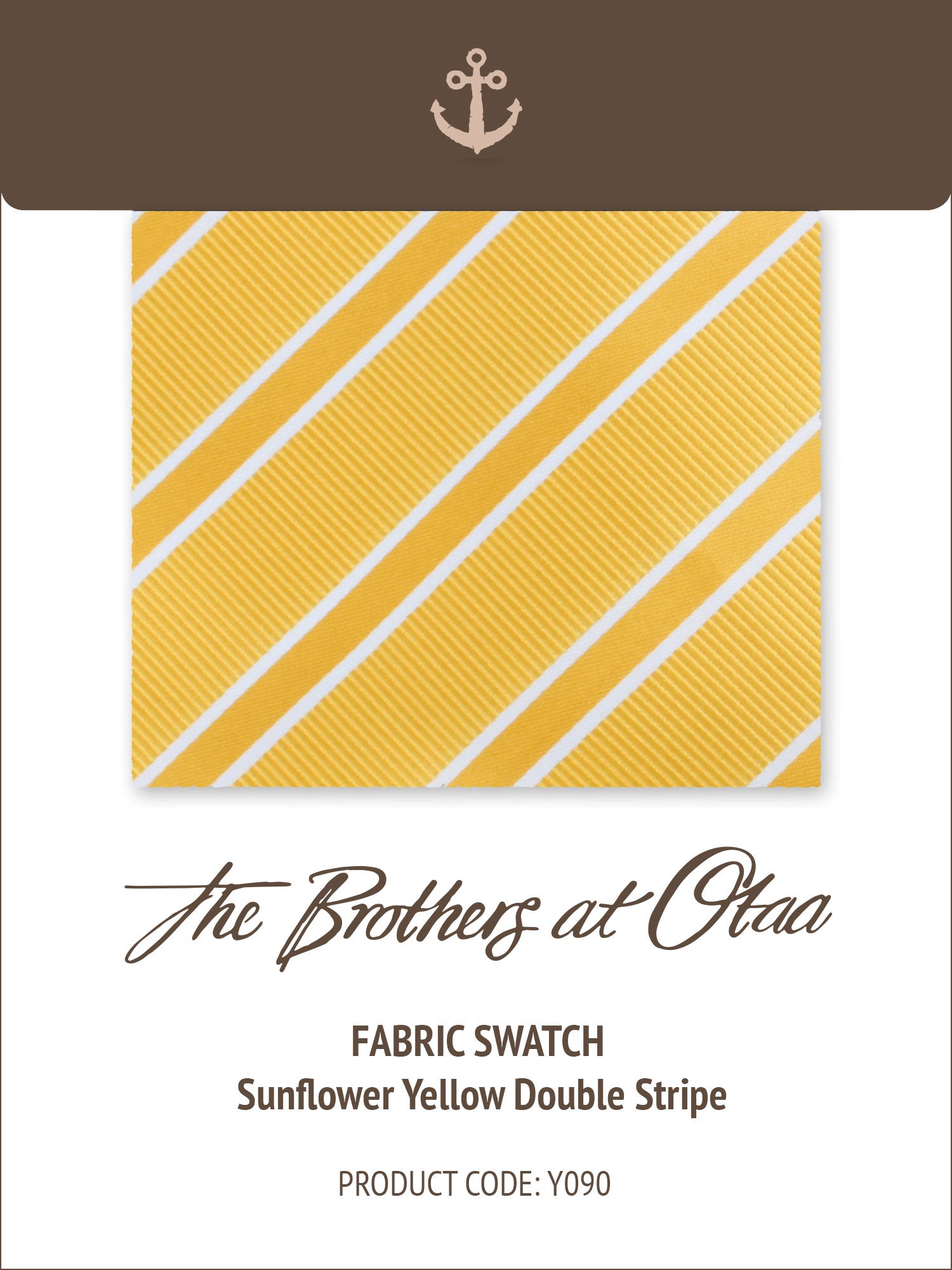 Fabric Swatch (Y090) - Sunflower Yellow Double Stripe