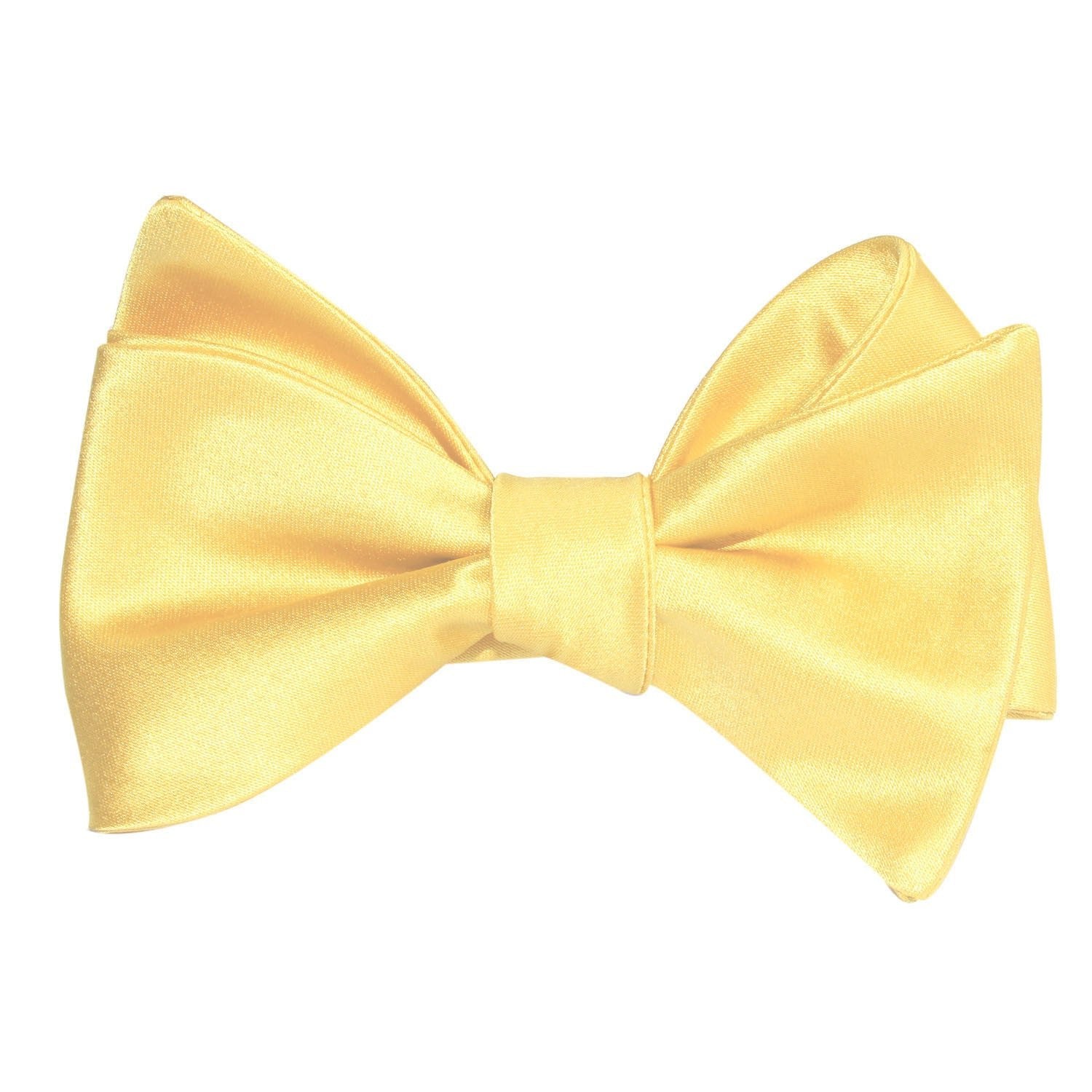 Light Yellow Satin Self Tie Bow Tie