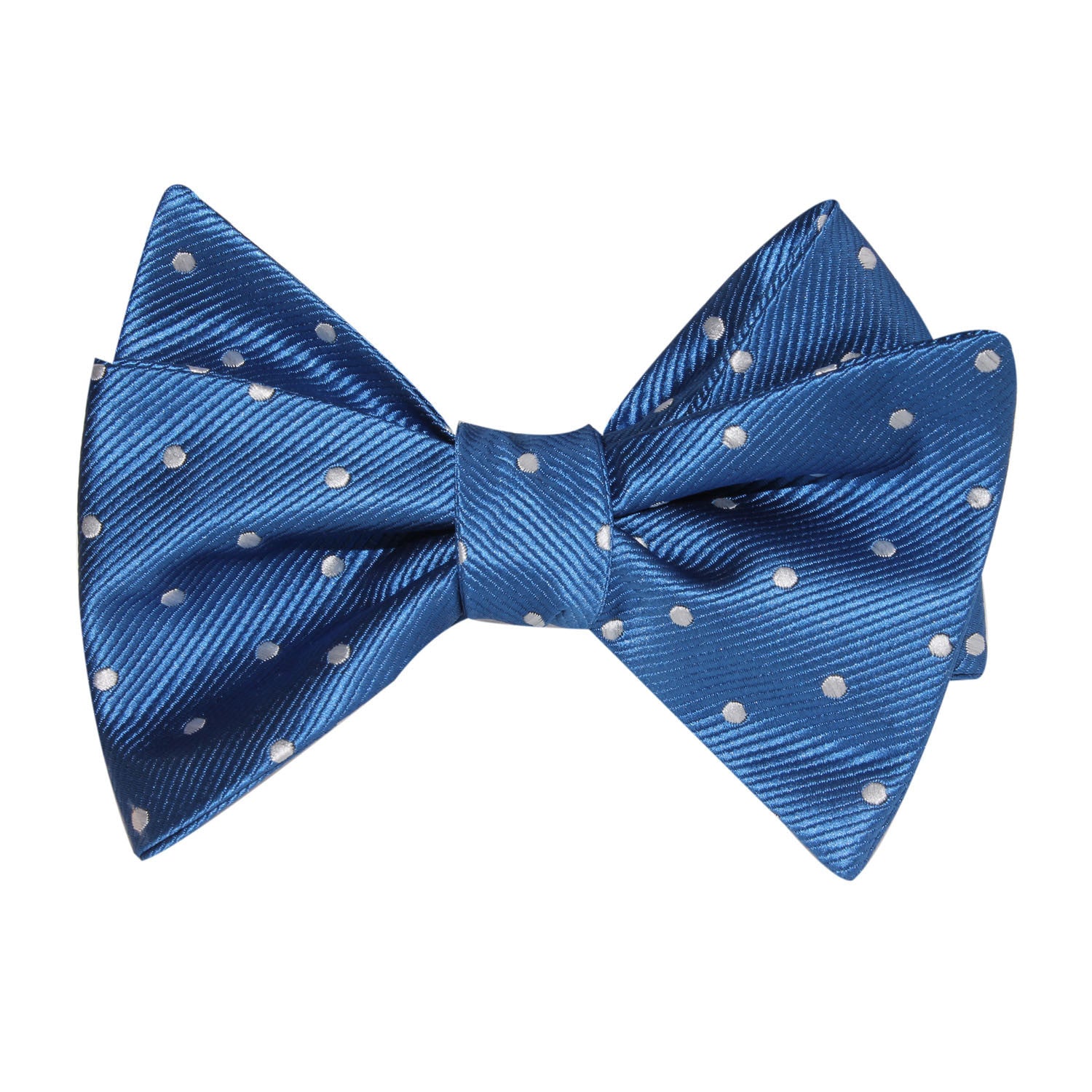 Royal Blue with White Polka Dots Self Tie Bow Tie