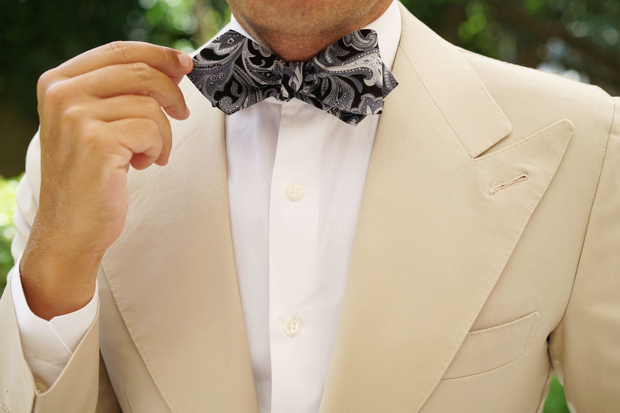 Lampedusa Paisley Diamond Self Bow Tie