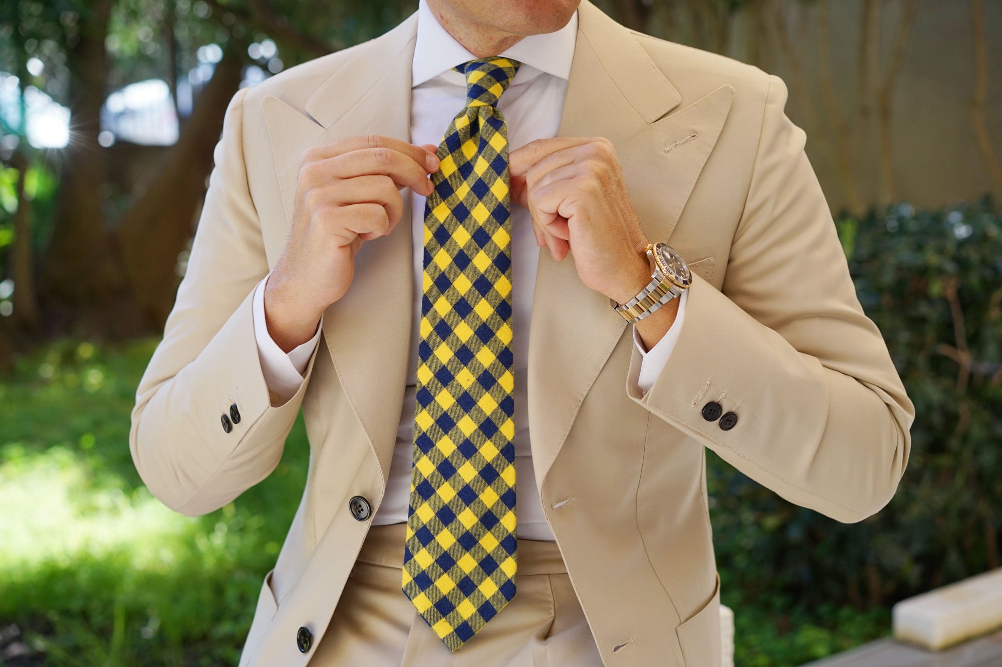 Bert Yellow Gingham Tie