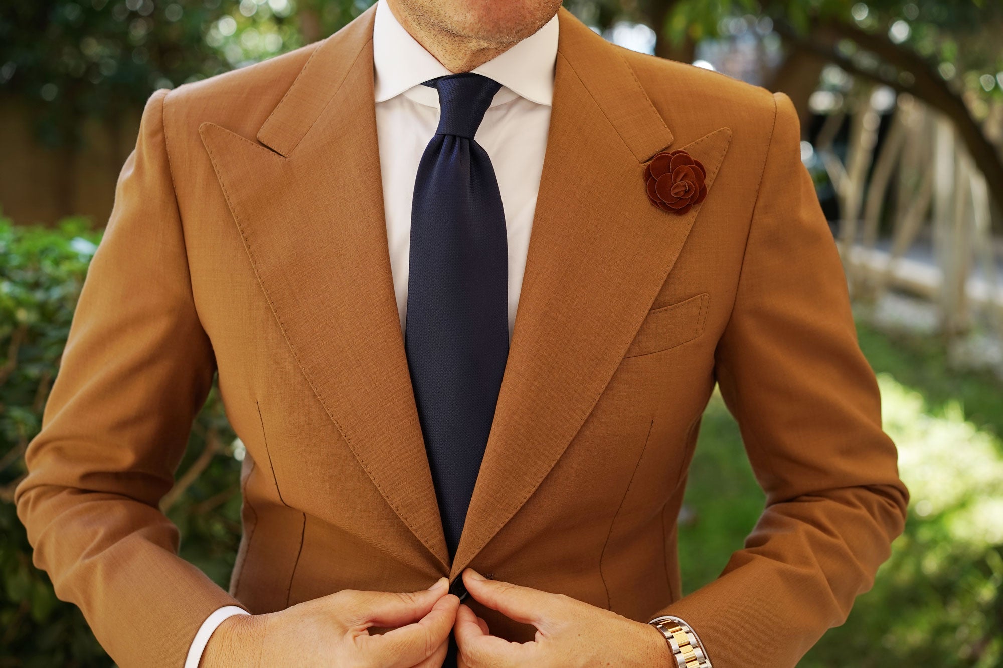 Brown Velvet Lapel Flower