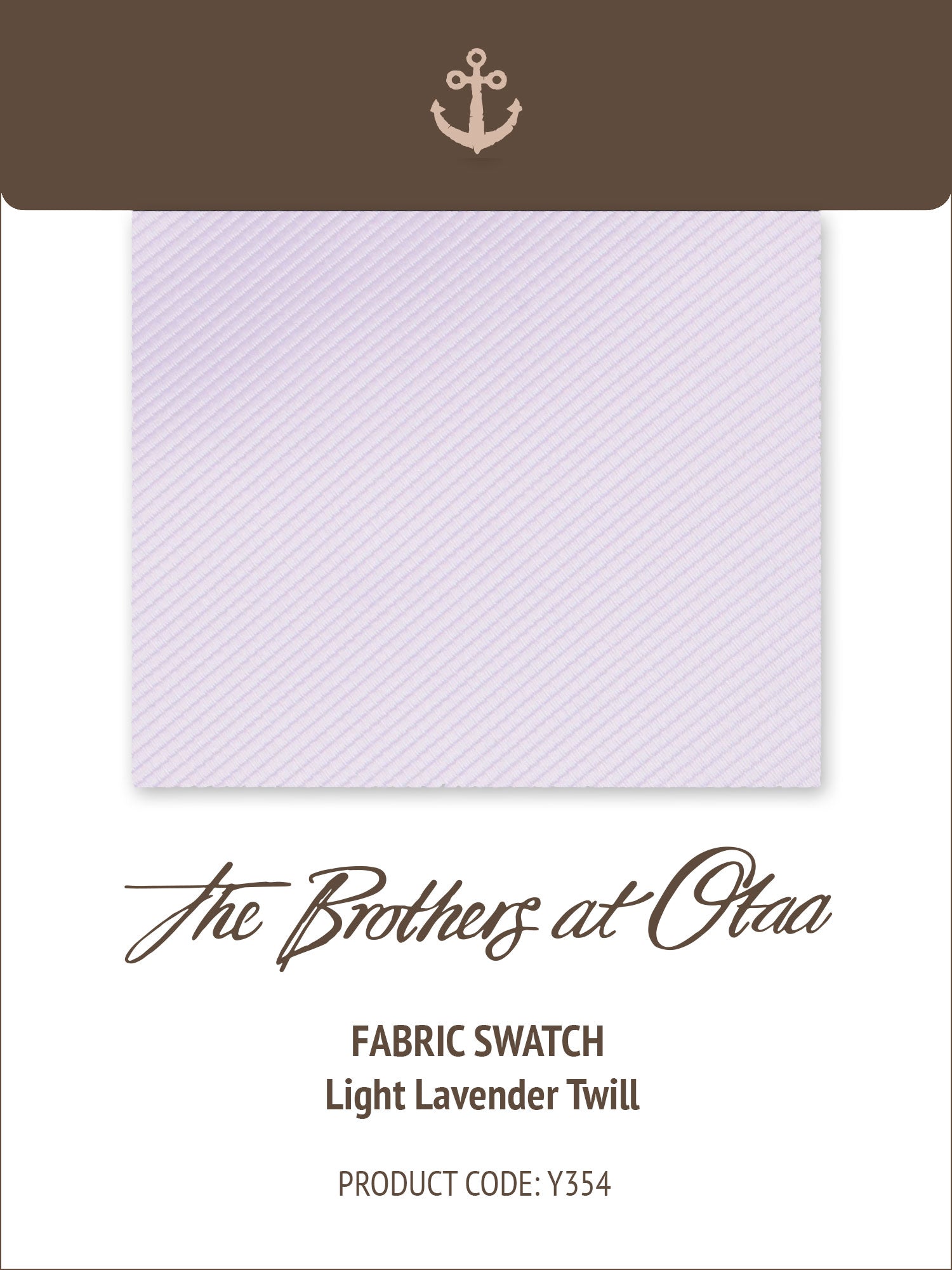 Fabric Swatch (Y354) - Light Lavender Twill