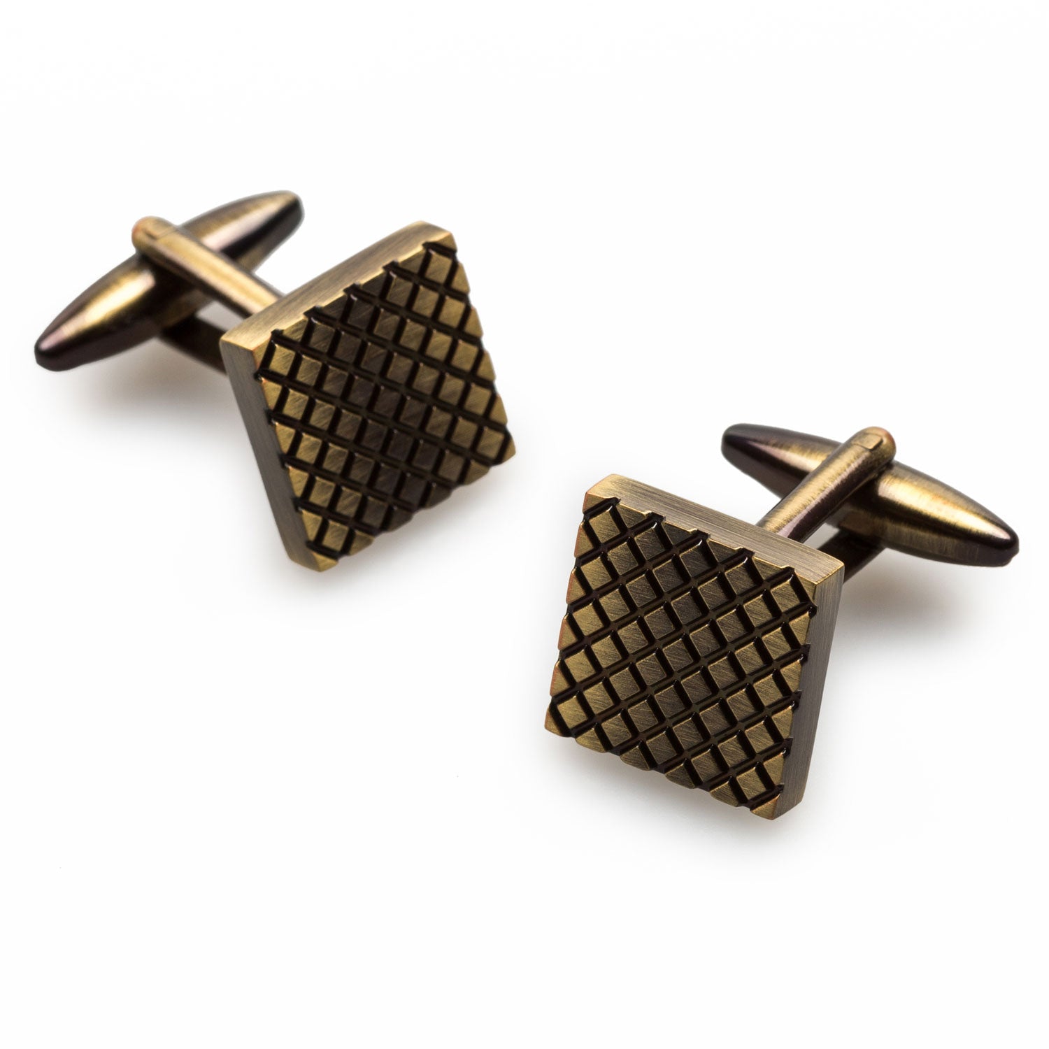 Mr Plummer Antique Brass Square Cufflinks