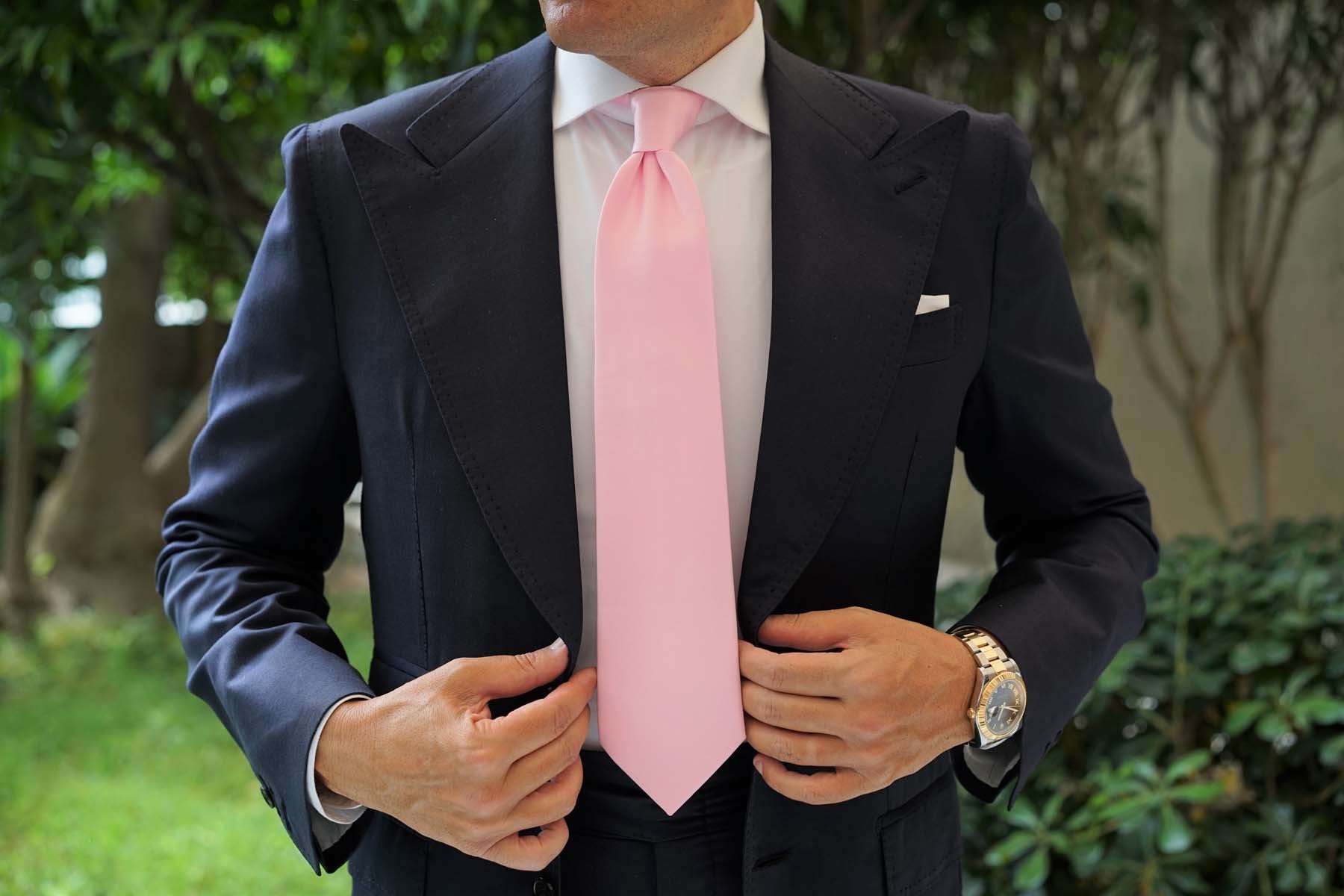 Tickled Pink Satin Necktie