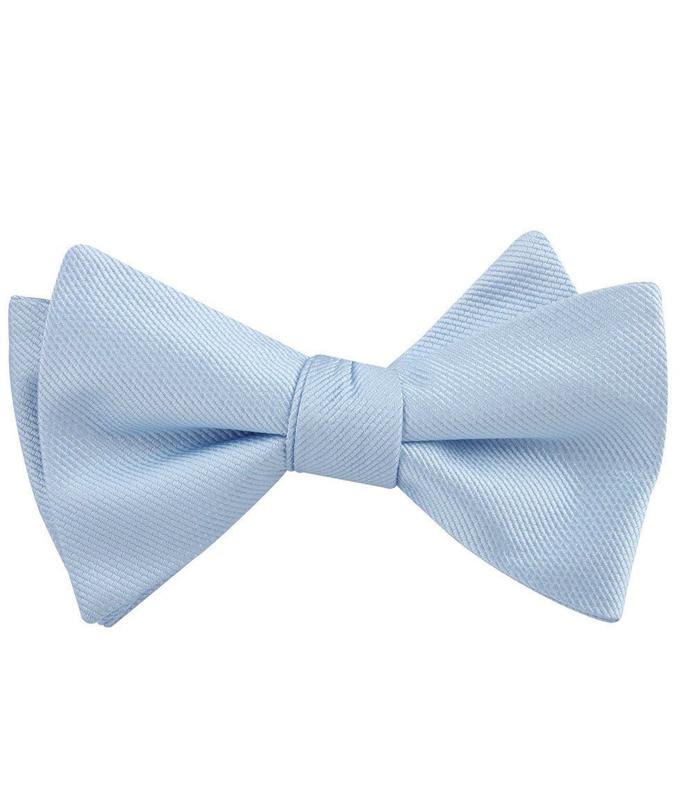 Dusty Ice Blue Weave Self Bow Tie