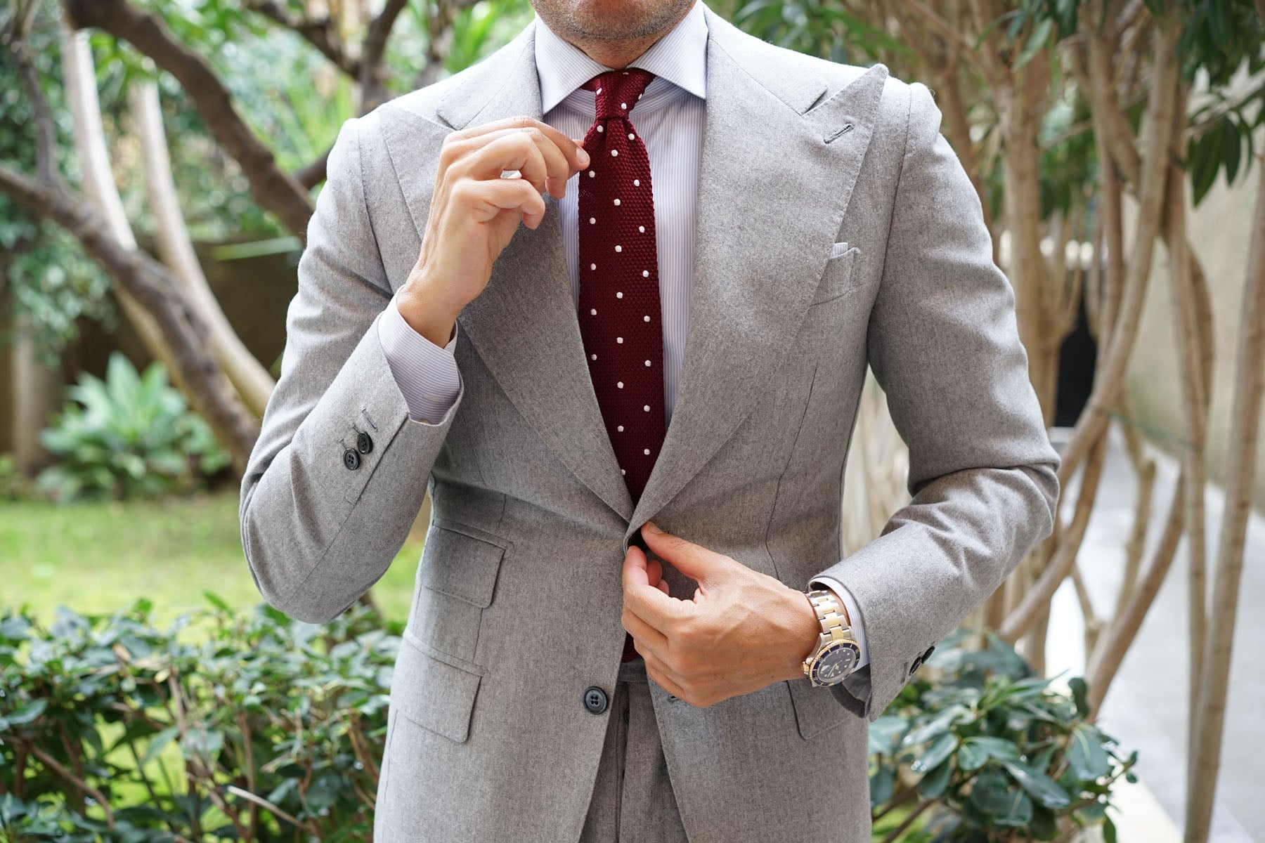 Barbados Burgundy Knitted Tie