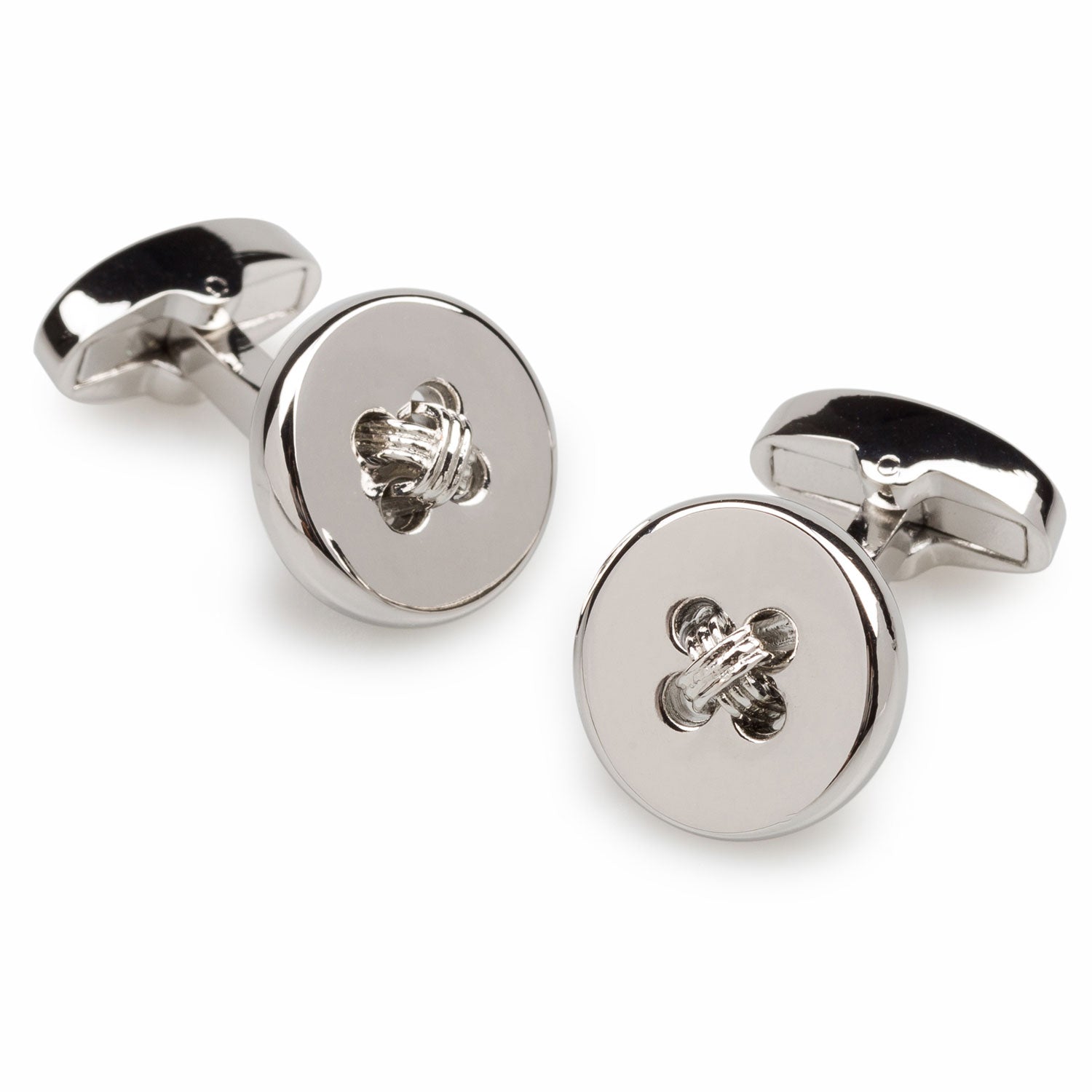 Silver Button Cufflinks