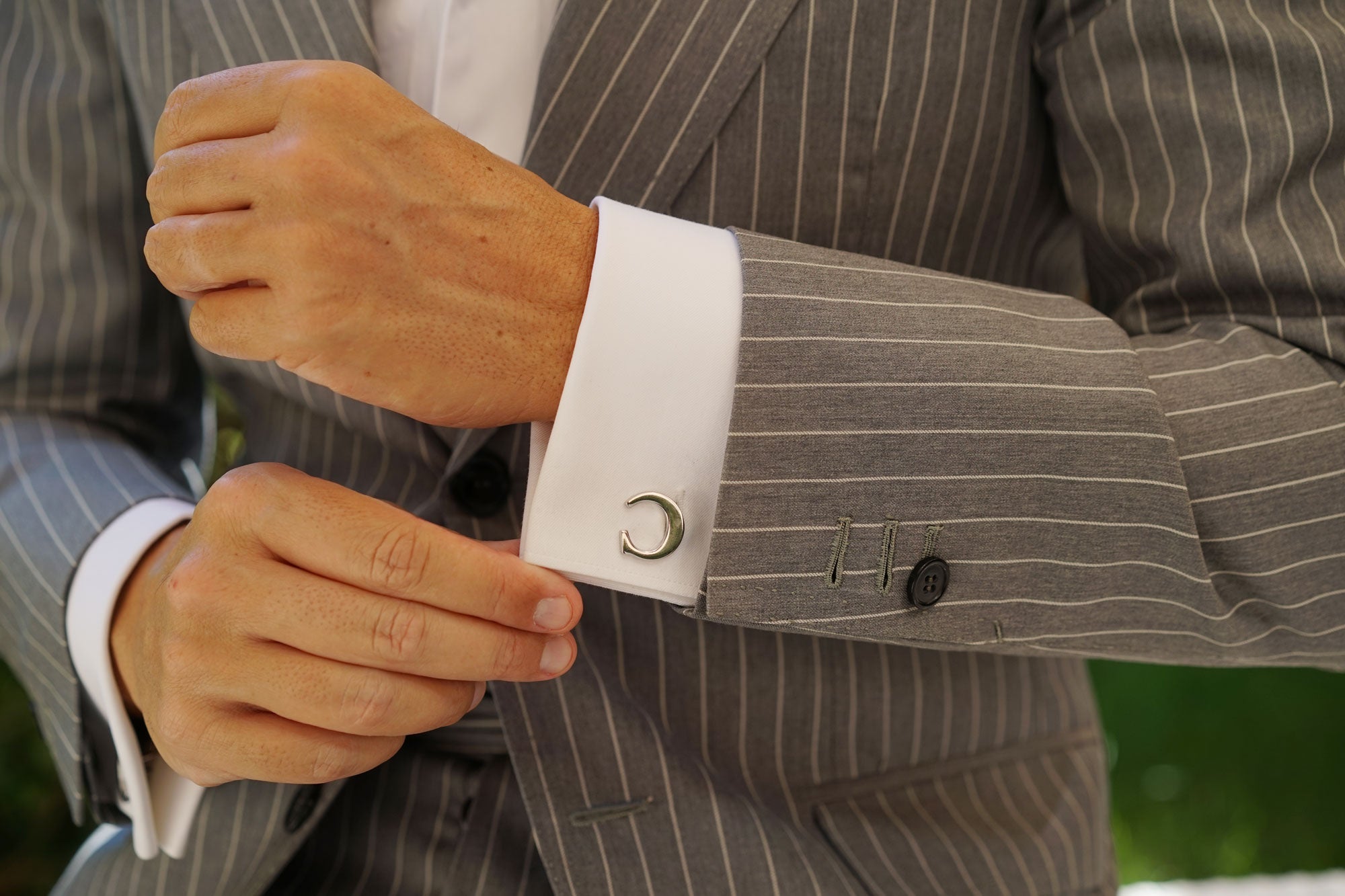 Letter C Silver Cufflinks