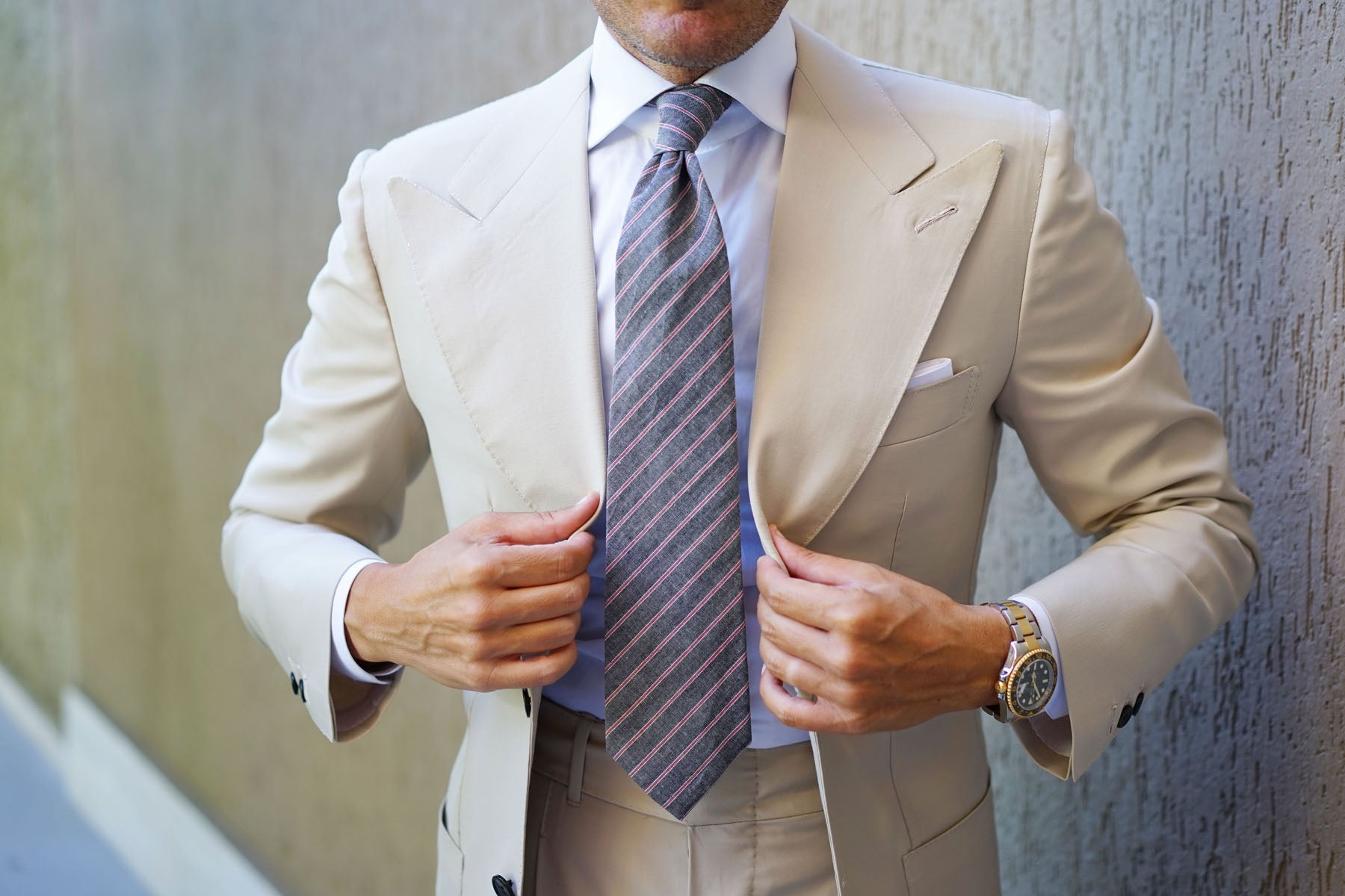 Cherry Red Pinstripe Tie