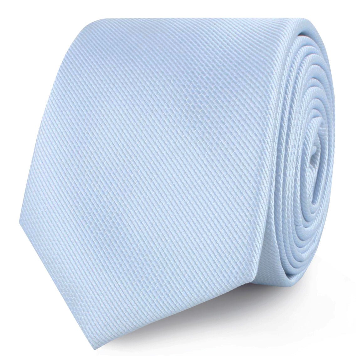 Dusty Ice Blue Weave Skinny Tie