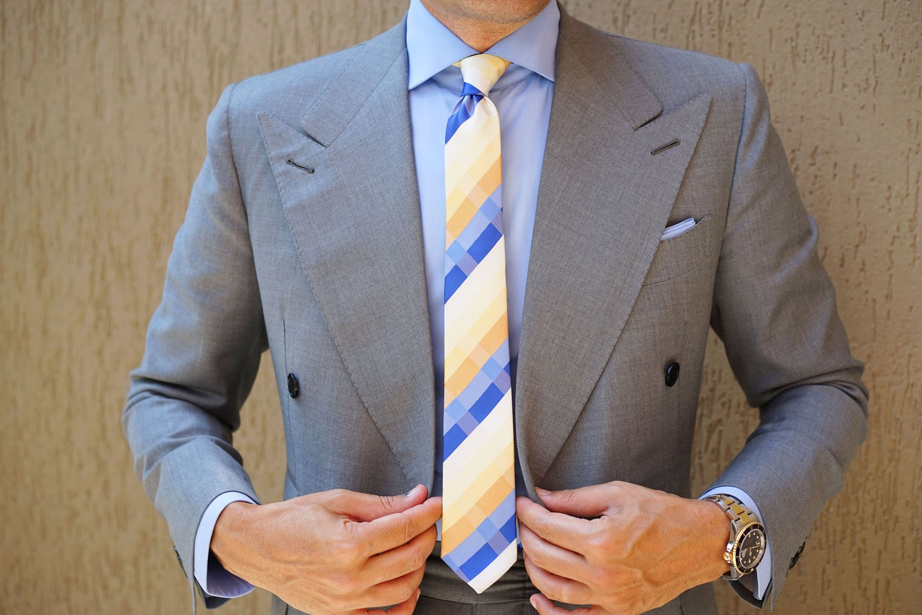 Sandy Checkered Skinny Tie