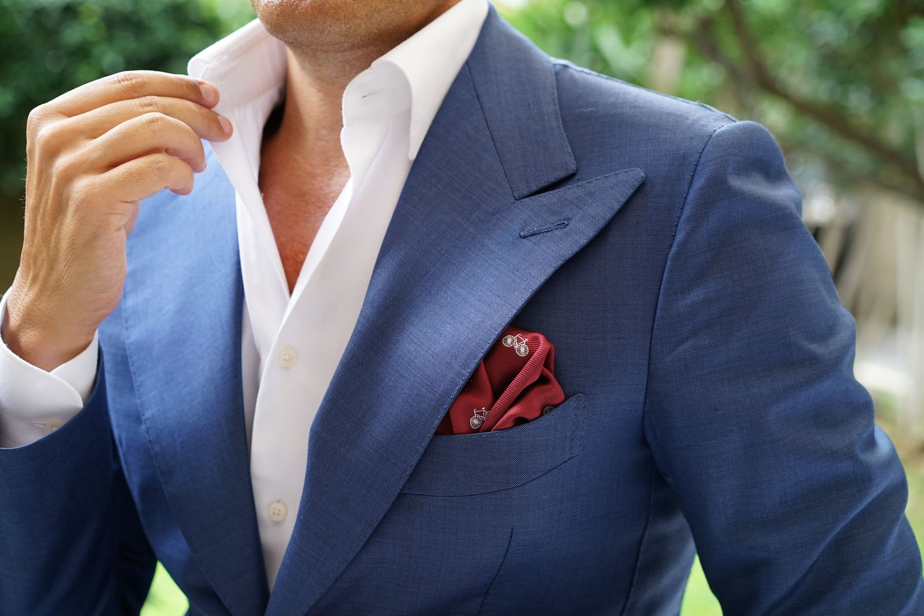 Burgundy French Bicycle Pocket Square