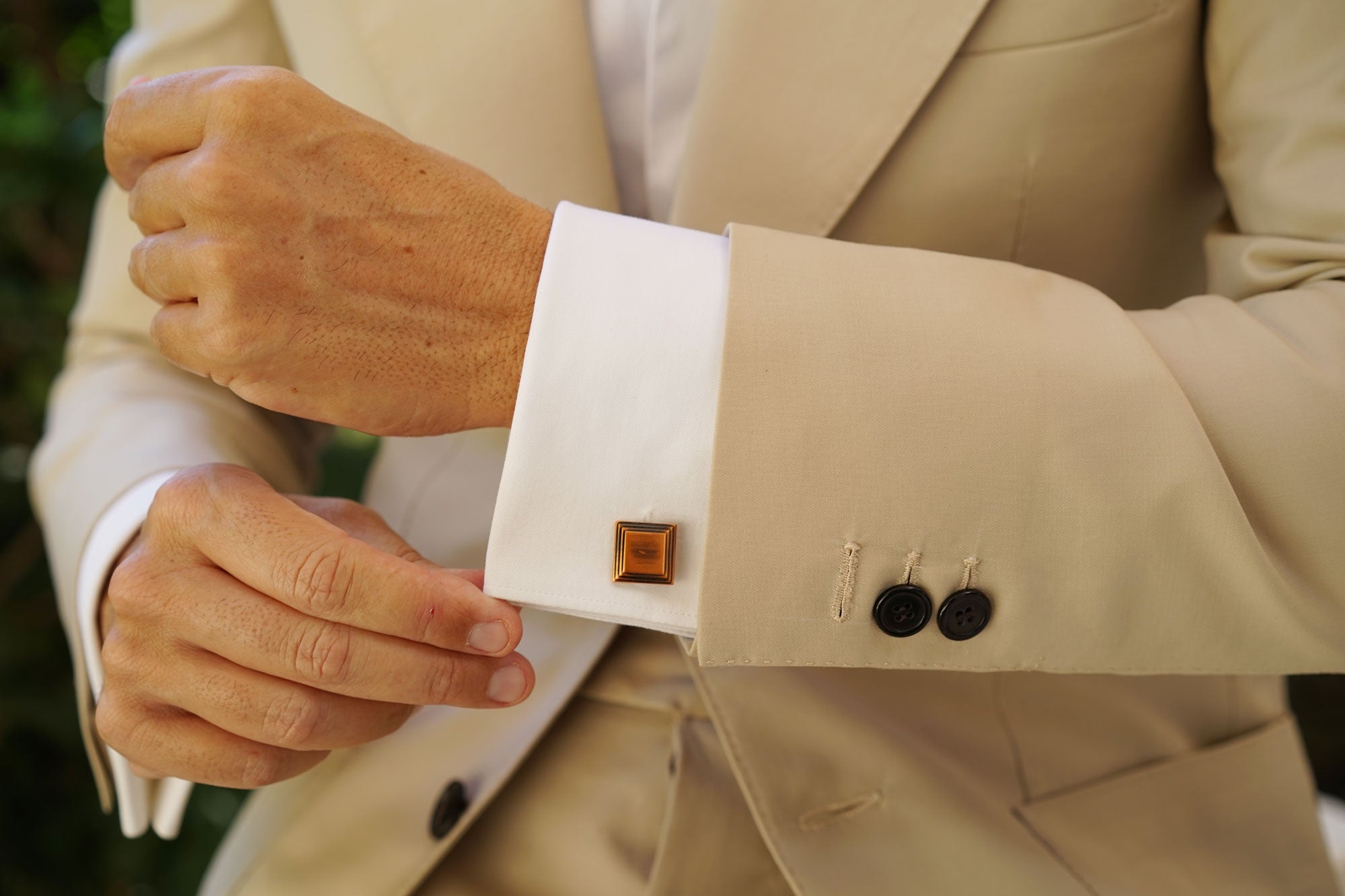 Accio Antique Copper Square Cufflinks