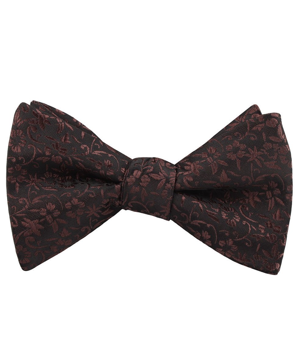 Truffle Brown Floral Self Bow Tie