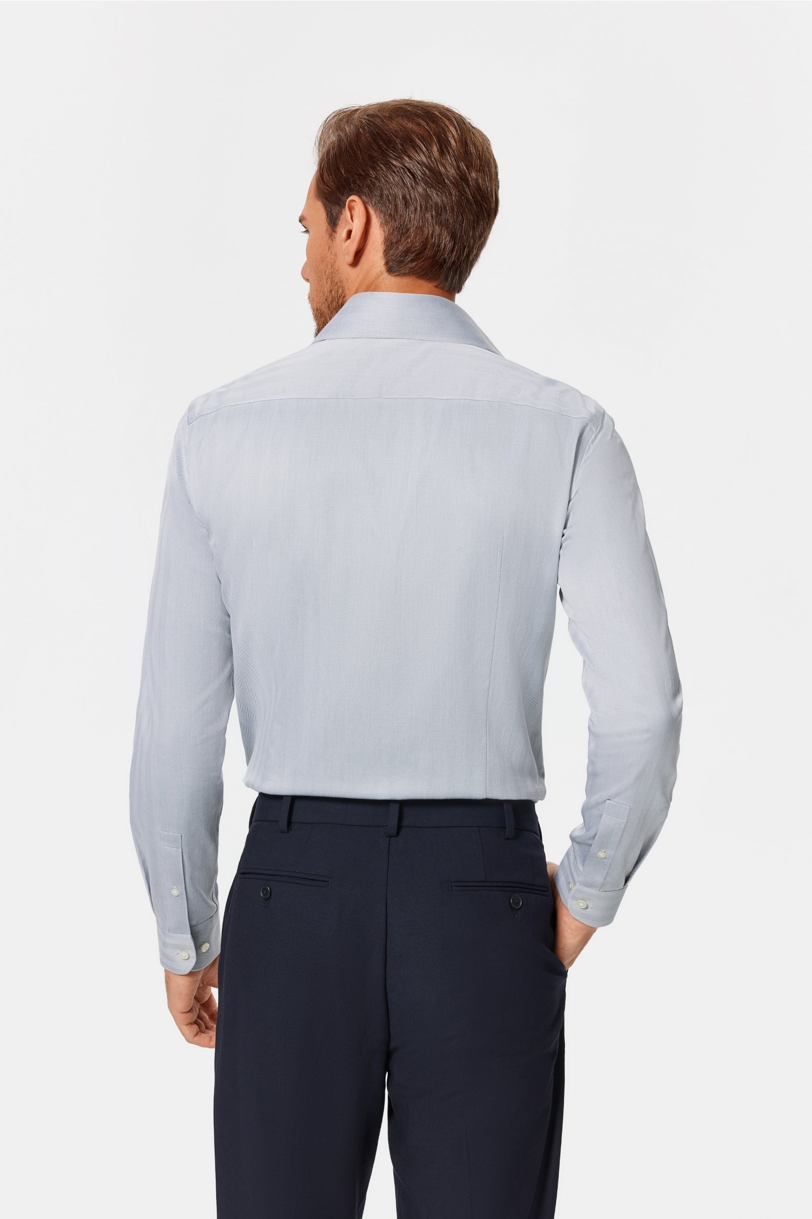 Van Patten Gray Herringbone Lucious Non-Iron Shirt