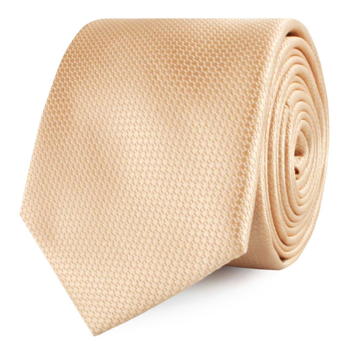 Champagne Gold Basket Weave Skinny Tie