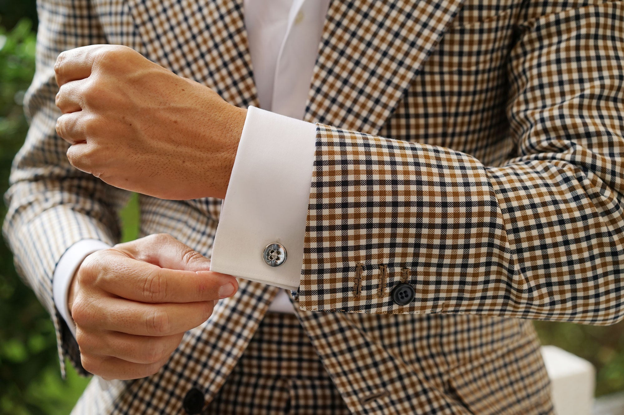 Silver Button Cufflinks