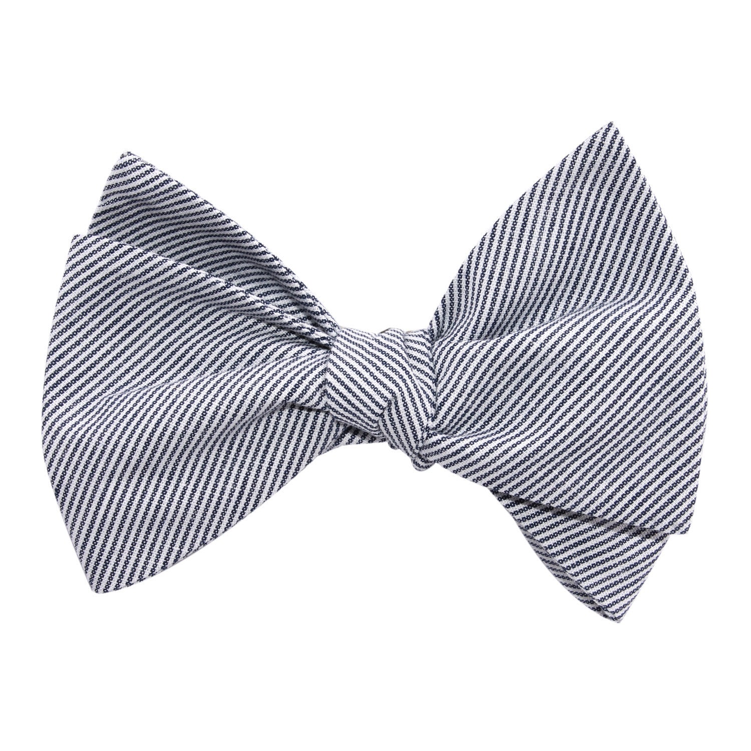 French Pinstripe Cotton Self Tie Bow Tie