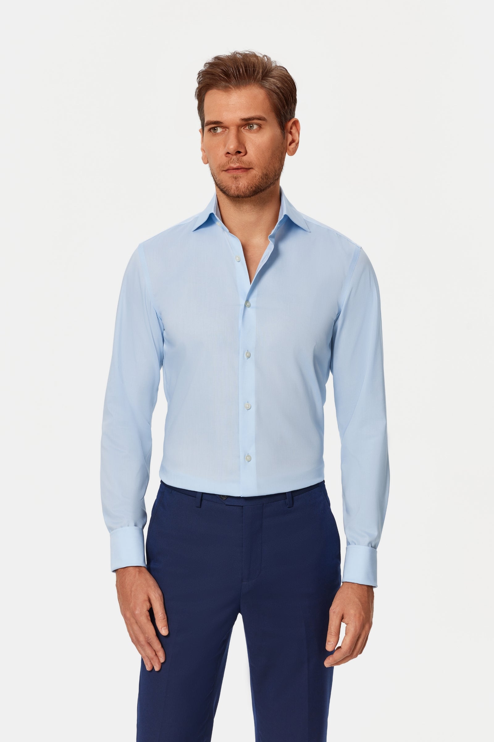 Beverly Blue Oxford French Cuff Shirt