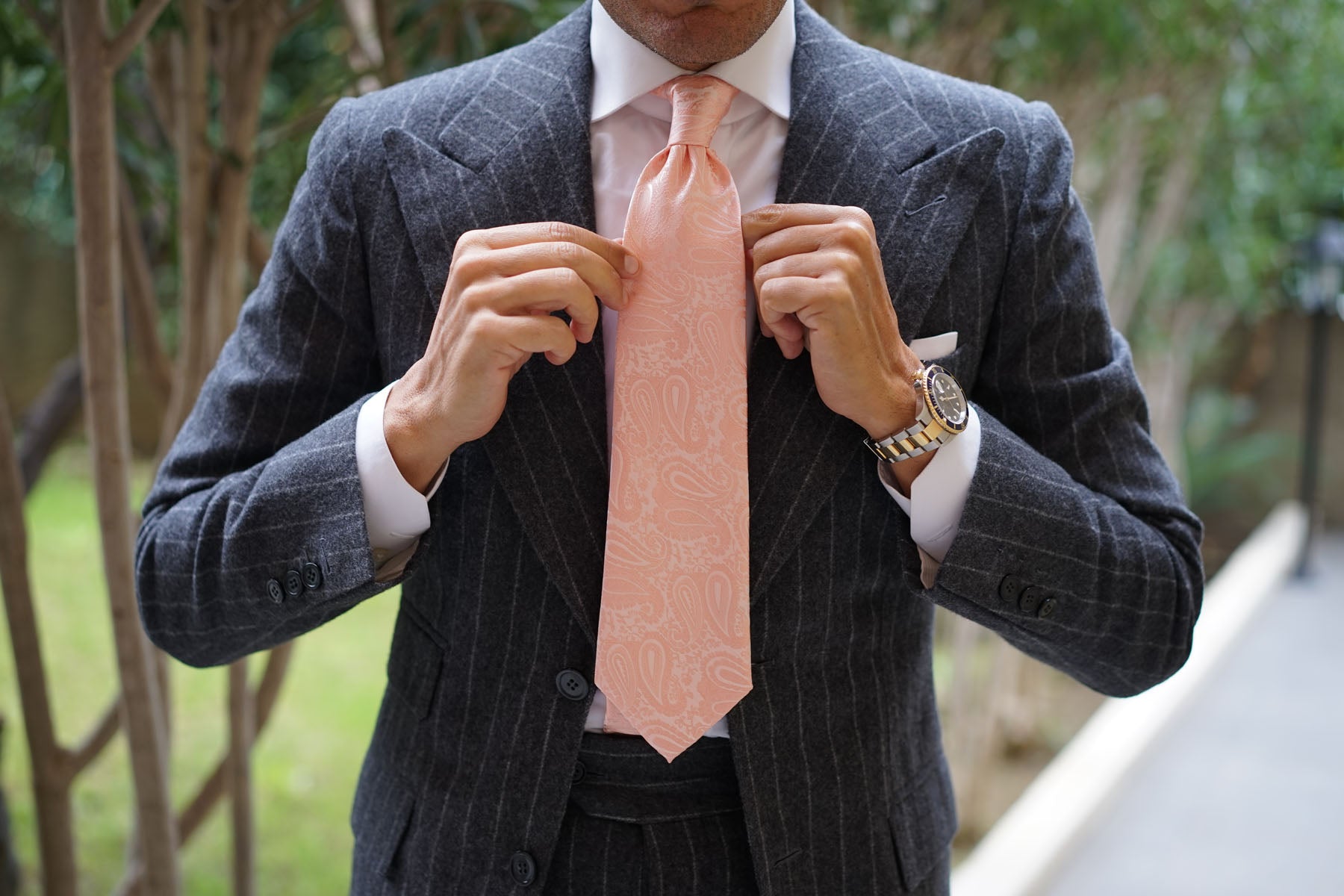 Peach Paisley Necktie