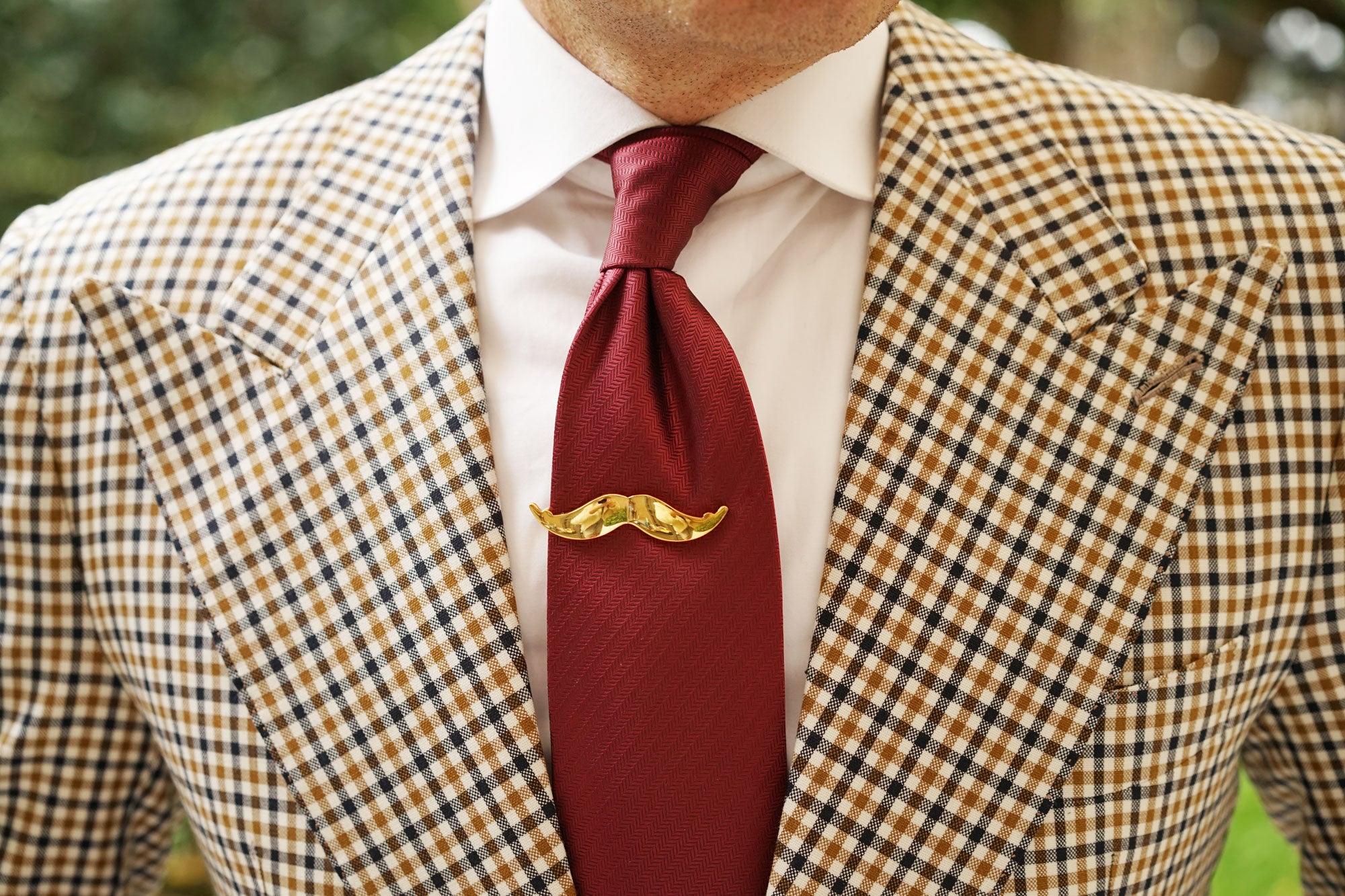 Gold Moustache Tie Bar