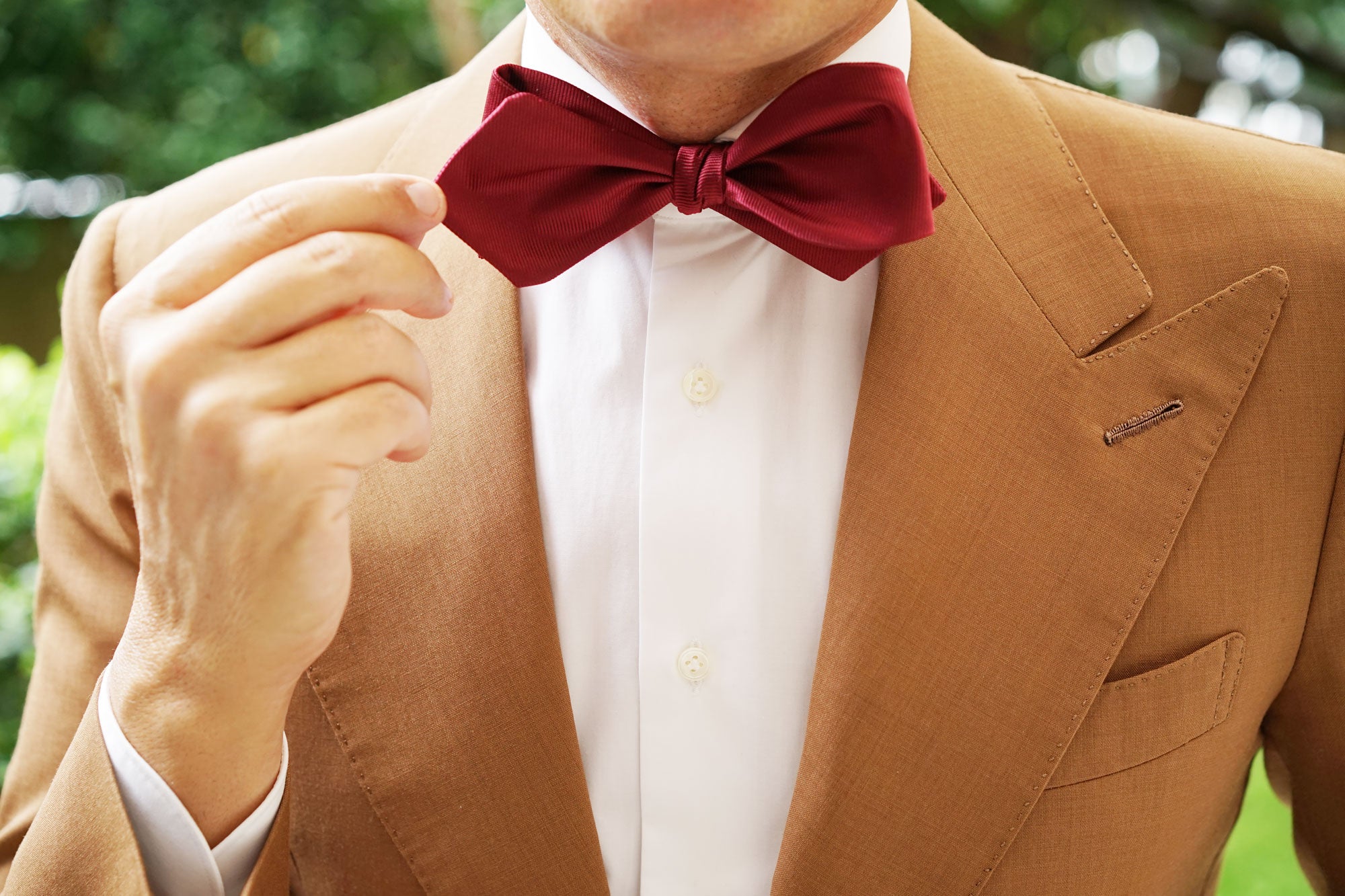 Dark Maroon Self Tie Diamond Tip Bow Tie