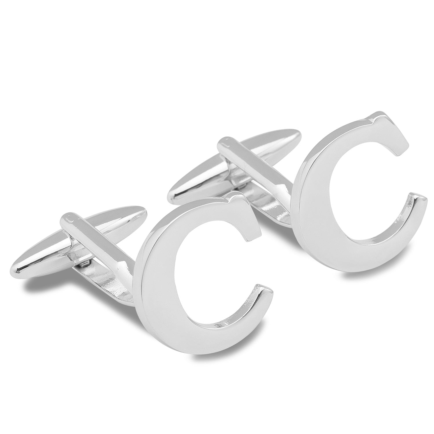 Letter C Silver Cufflinks