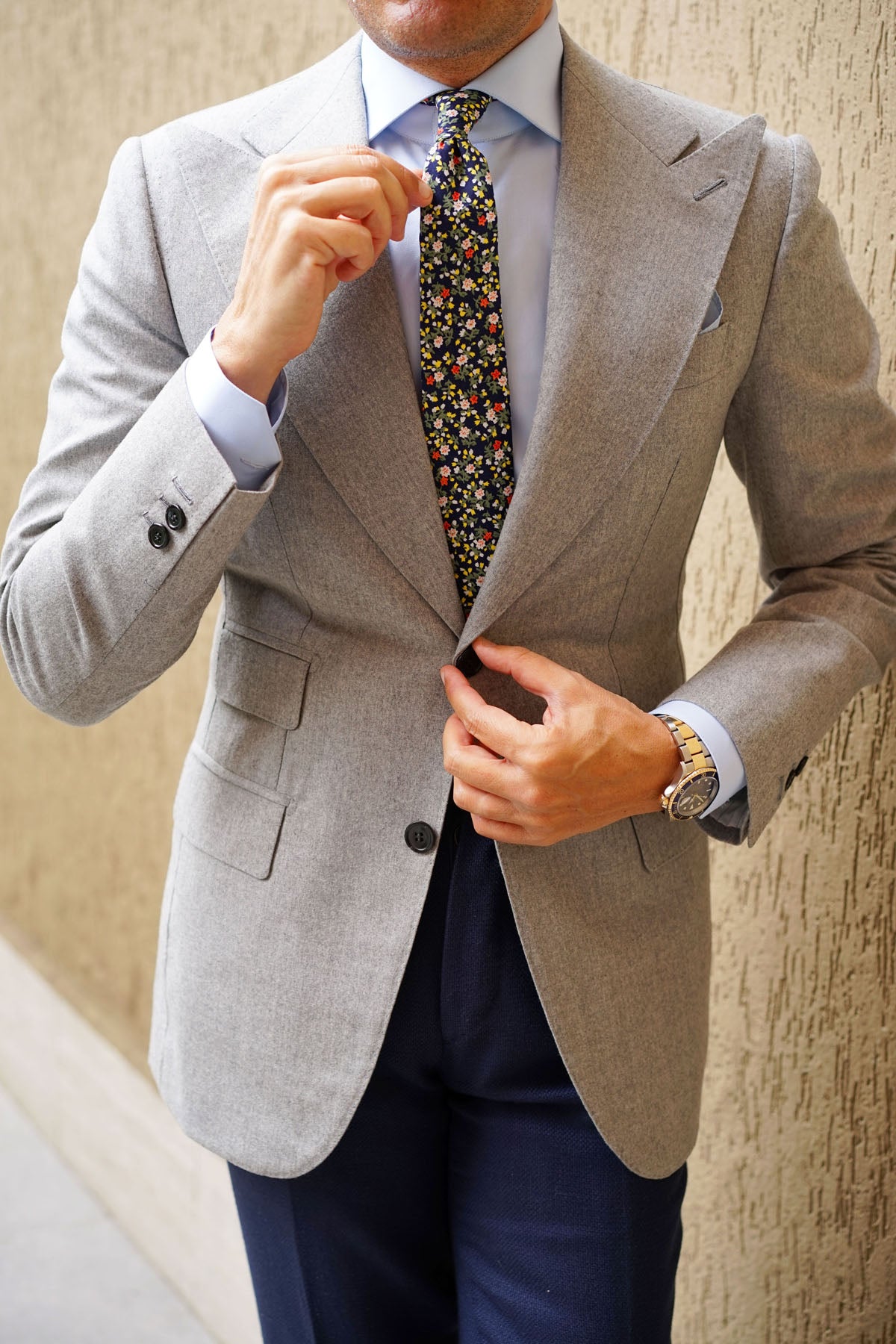 Anemone Floral Skinny Tie