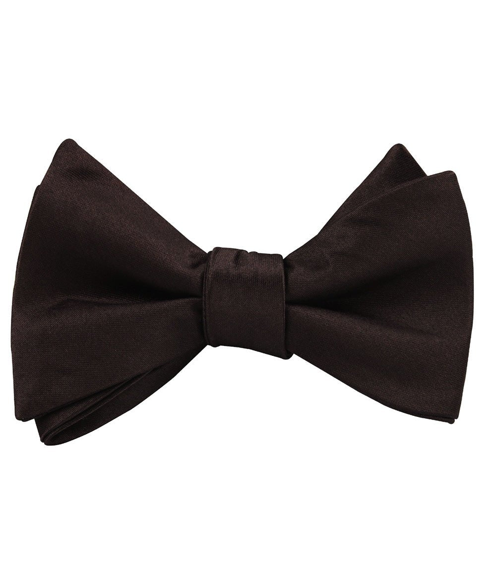 Dark Brown Truffle Satin Self Bow Tie