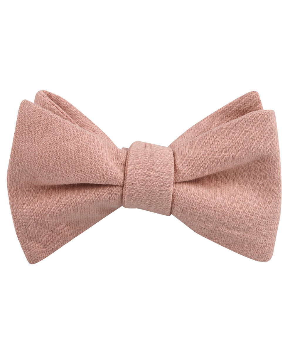 Dusty Rose Pink Self Bow Tie