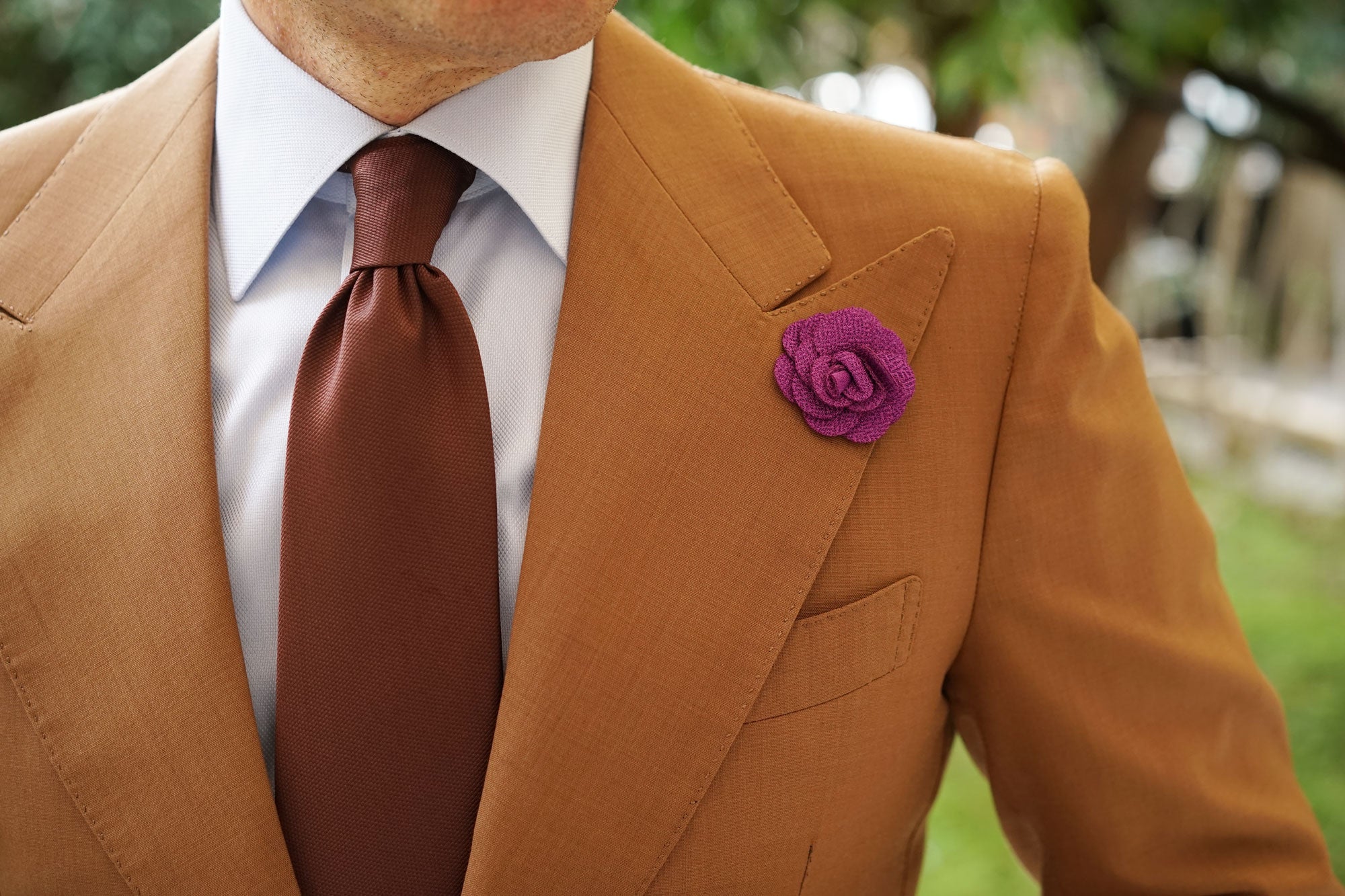 Wine Purple Lapel Flower