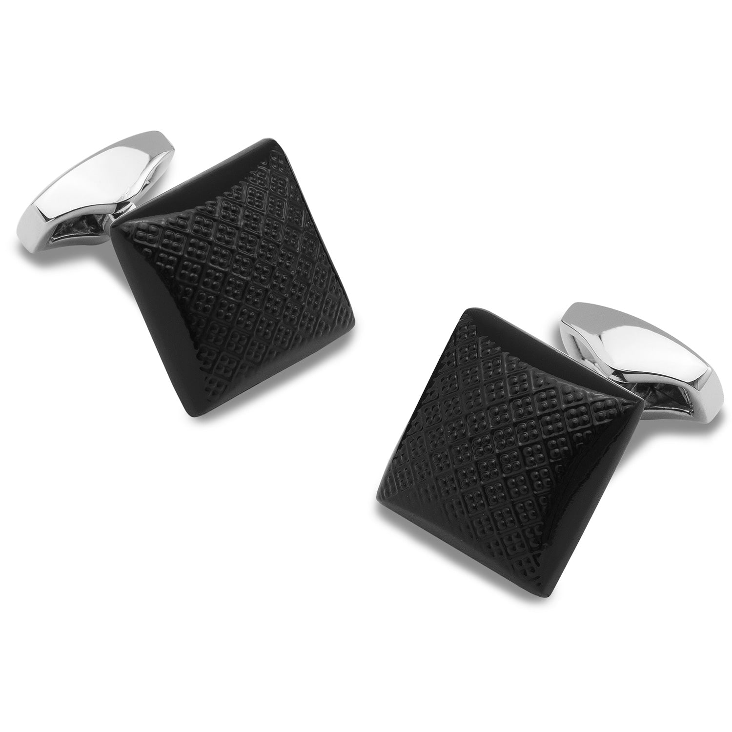 Isle of Man Black Square Cufflinks