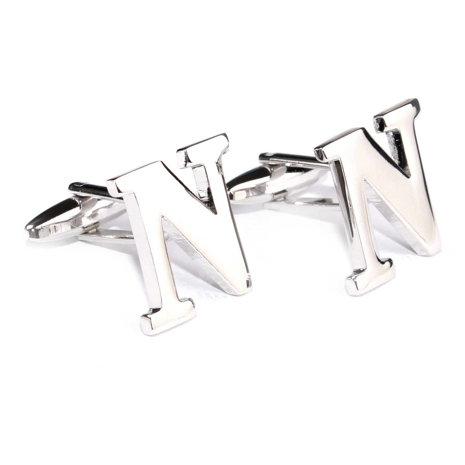 Letter N Silver Cufflinks